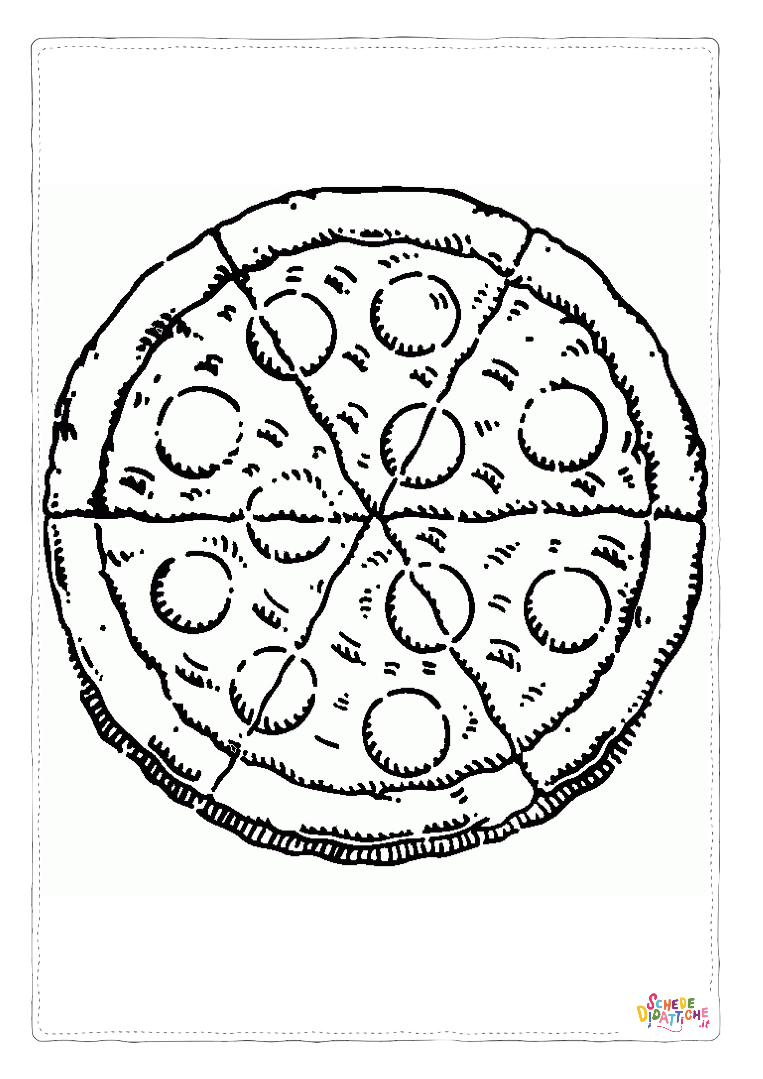 Disegno di pizza da stampare e colorare 31