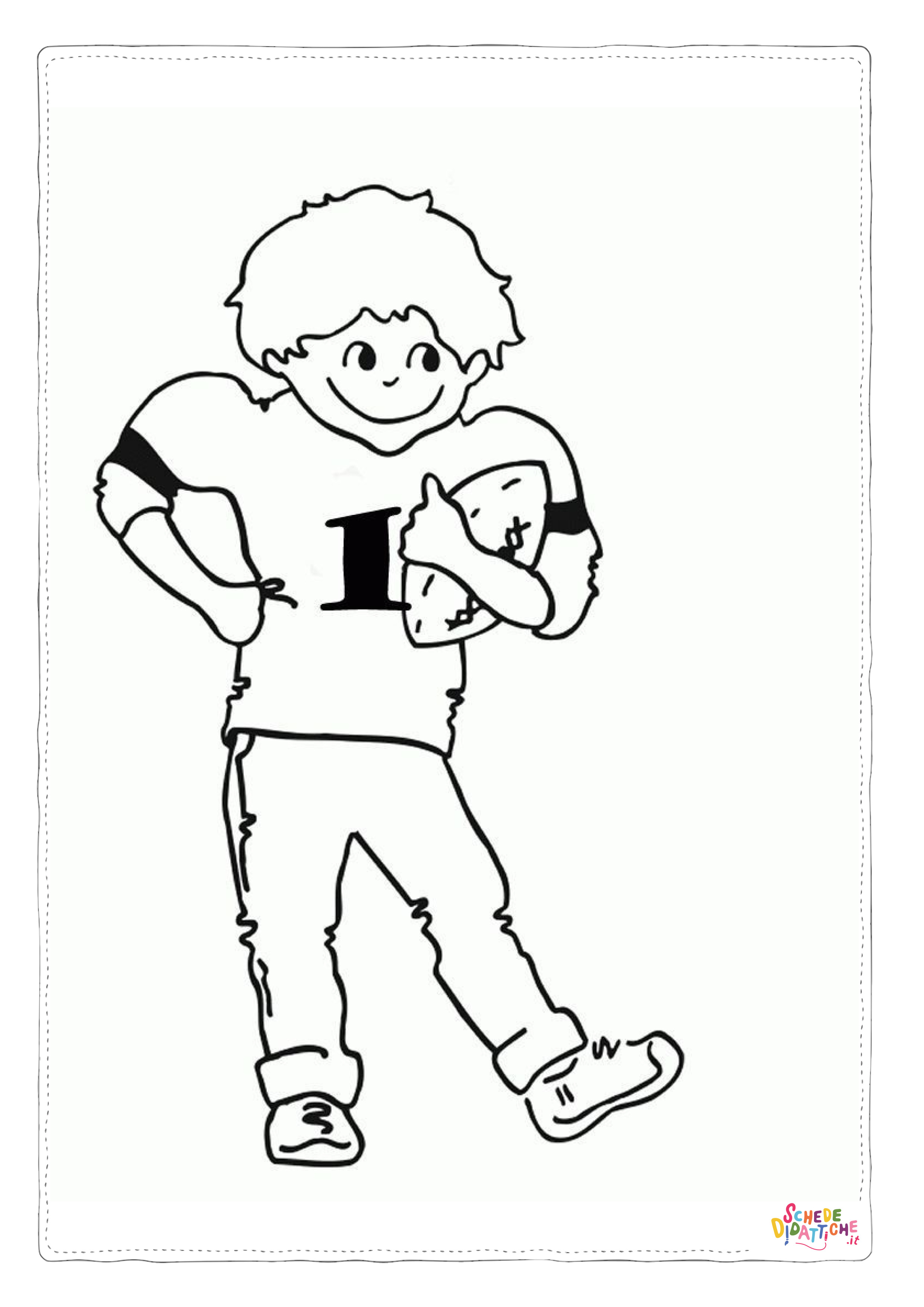 Disegno "Disegno di football americano da stampare e colorare 59" Disegno di football americano da stampare e colorare 59