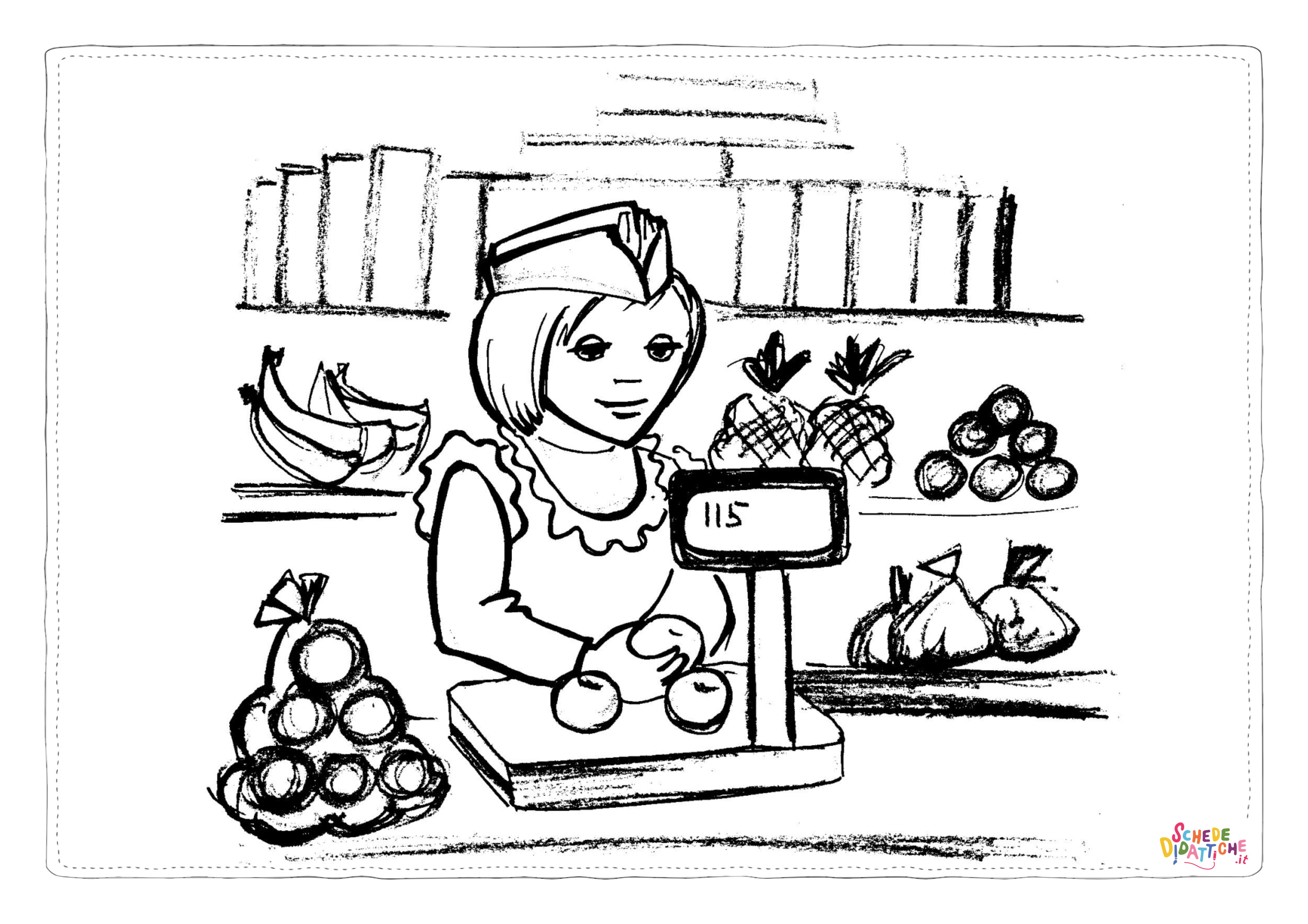Disegno "Disegno di commerciante da stampare e colorare 4" Disegno di commerciante da stampare e colorare 4