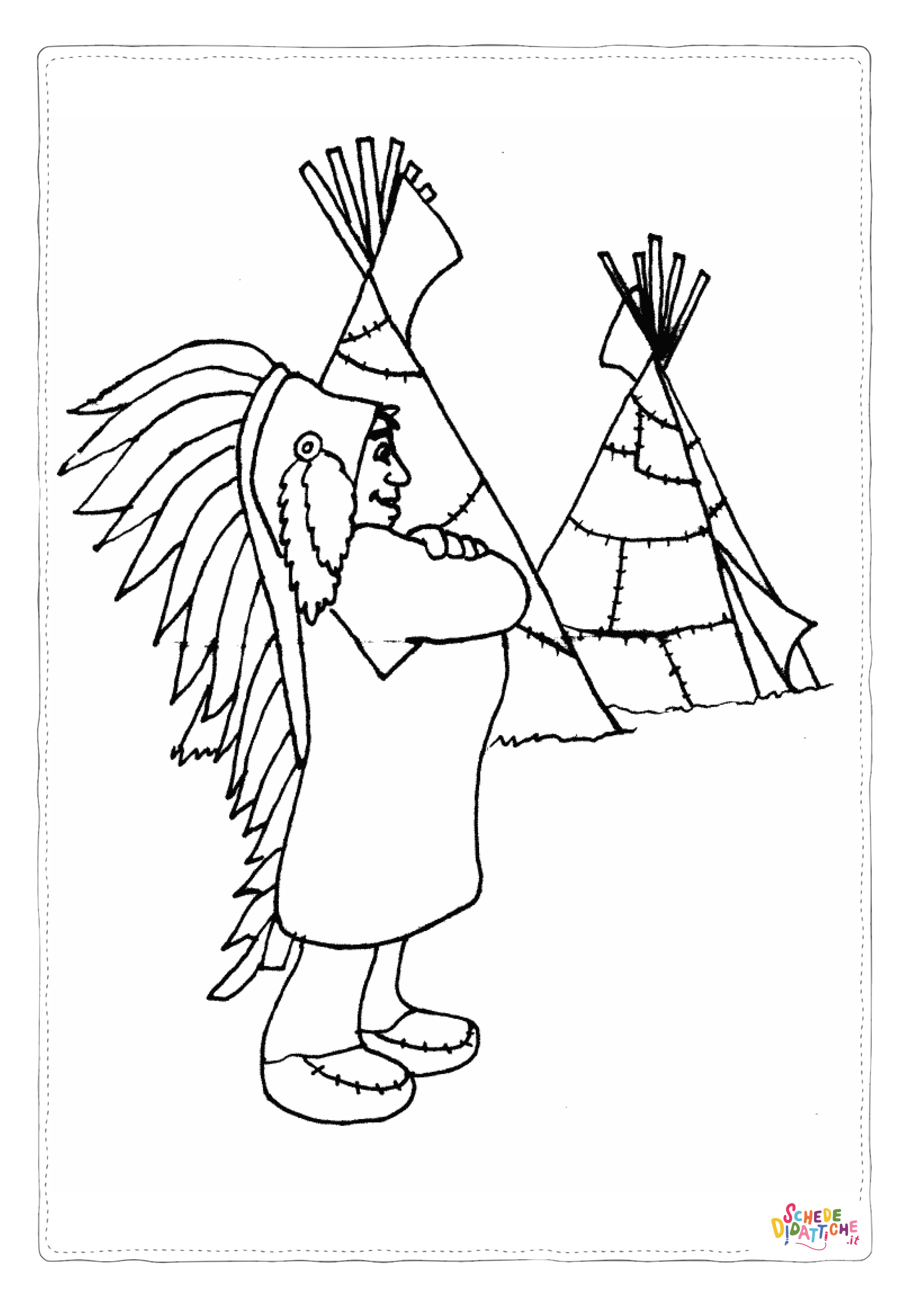 Disegno "Disegno di Indiani d'America da stampare e colorare 13" Disegno di Indiani d'America da stampare e colorare 13