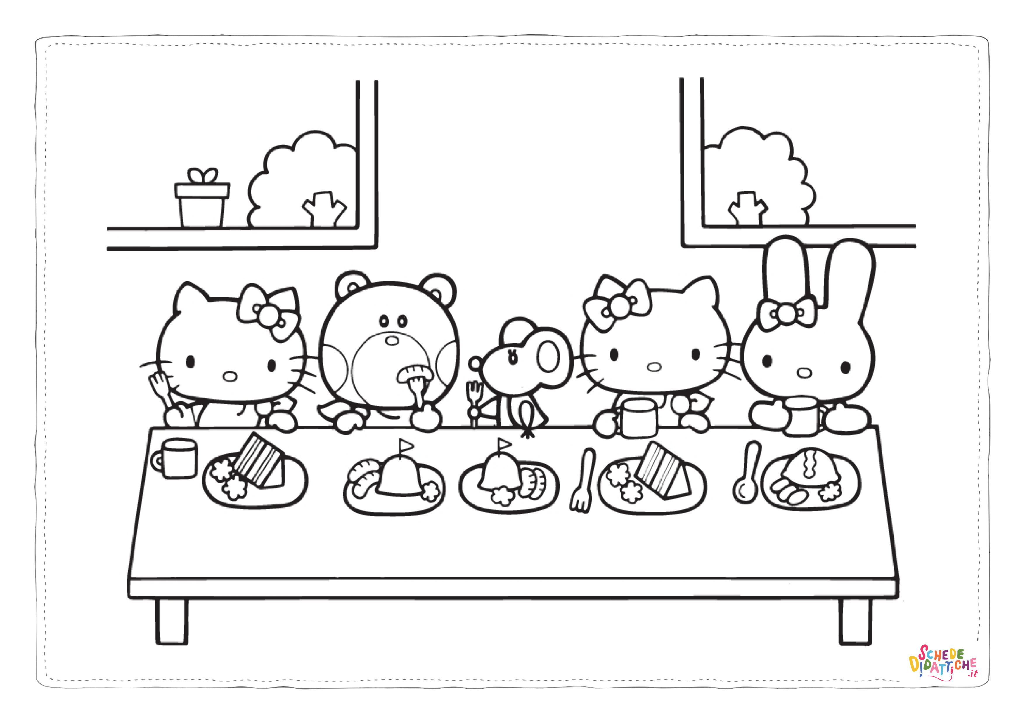 Disegno "Disegno di Hello Kitty da stampare e colorare 88" Disegno di Hello Kitty da stampare e colorare 88