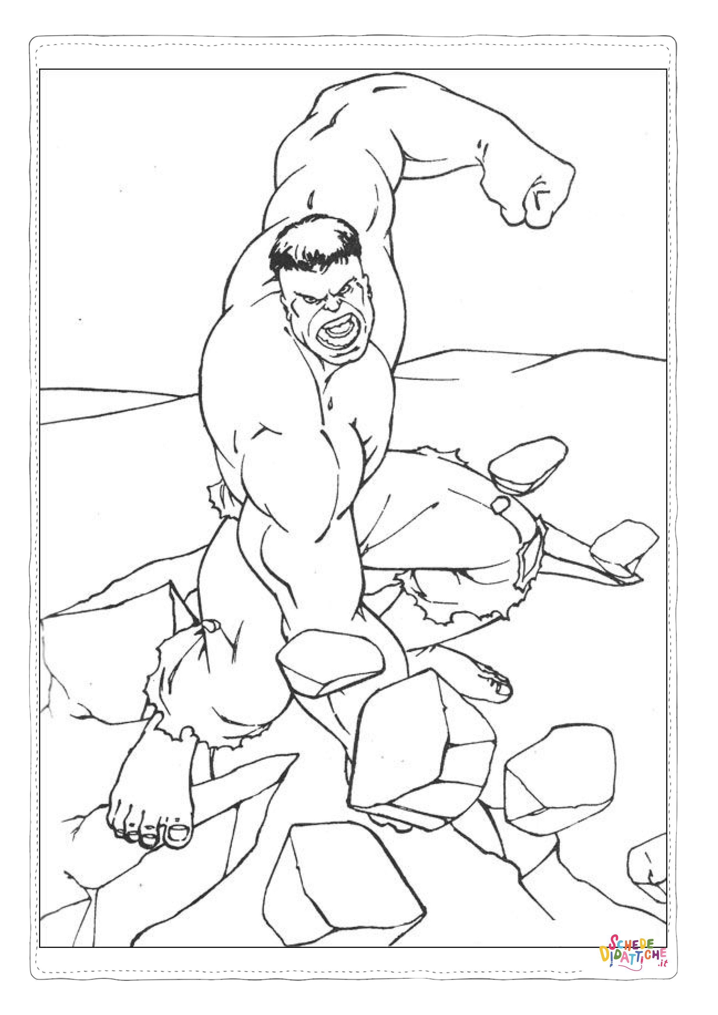 Disegno "Disegno di Hulk da stampare e colorare 14" Disegno di Hulk da stampare e colorare 14