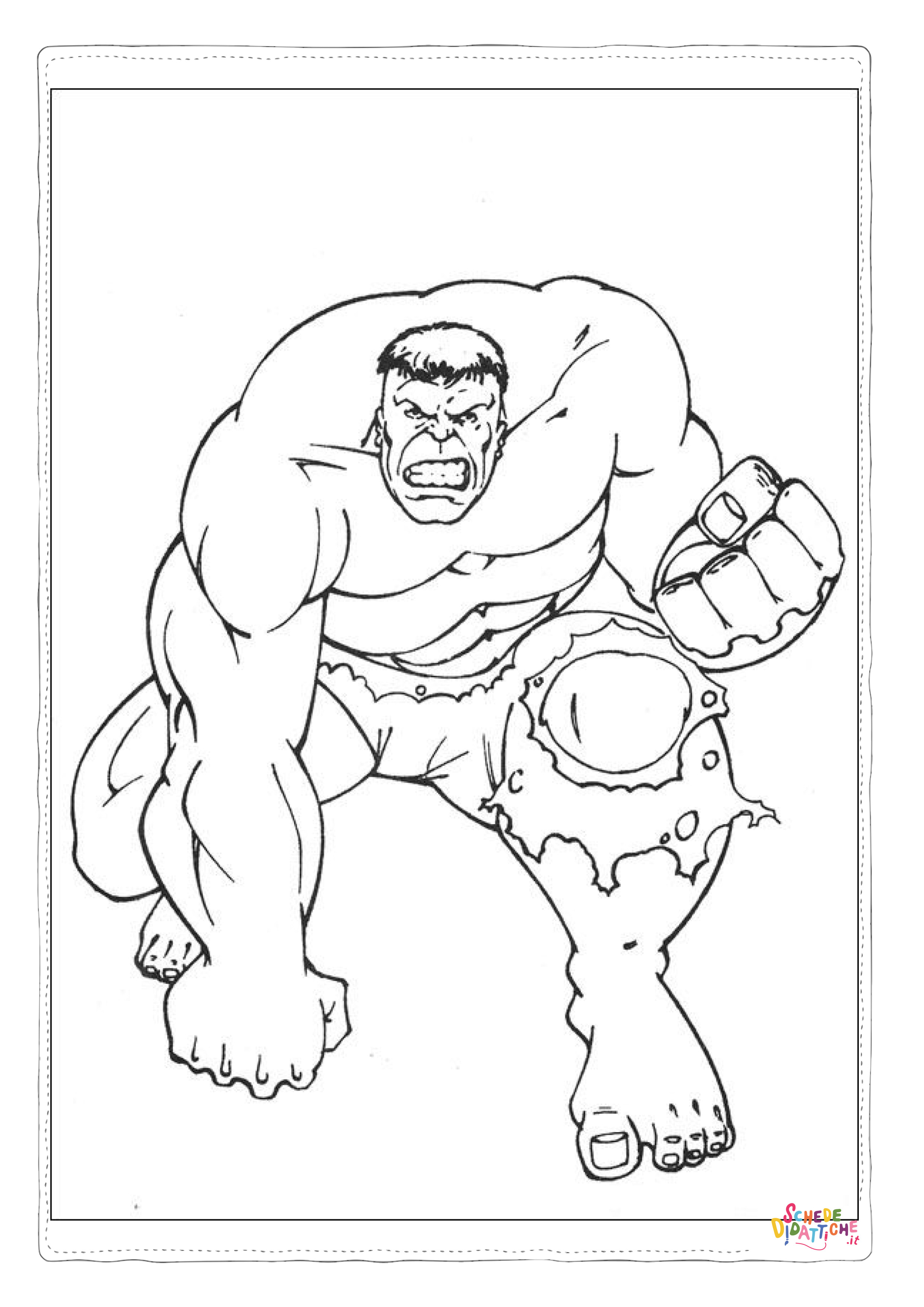 Disegno "Disegno di Hulk da stampare e colorare 49" Disegno di Hulk da stampare e colorare 49