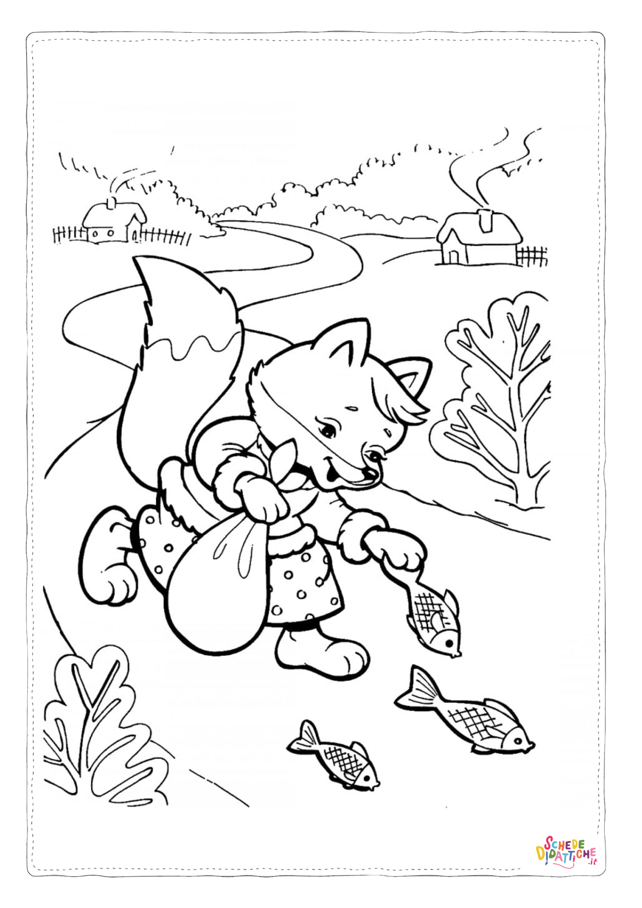 Disegno "Disegno di volpe da stampare e colorare 84" Disegno di volpe da stampare e colorare 84