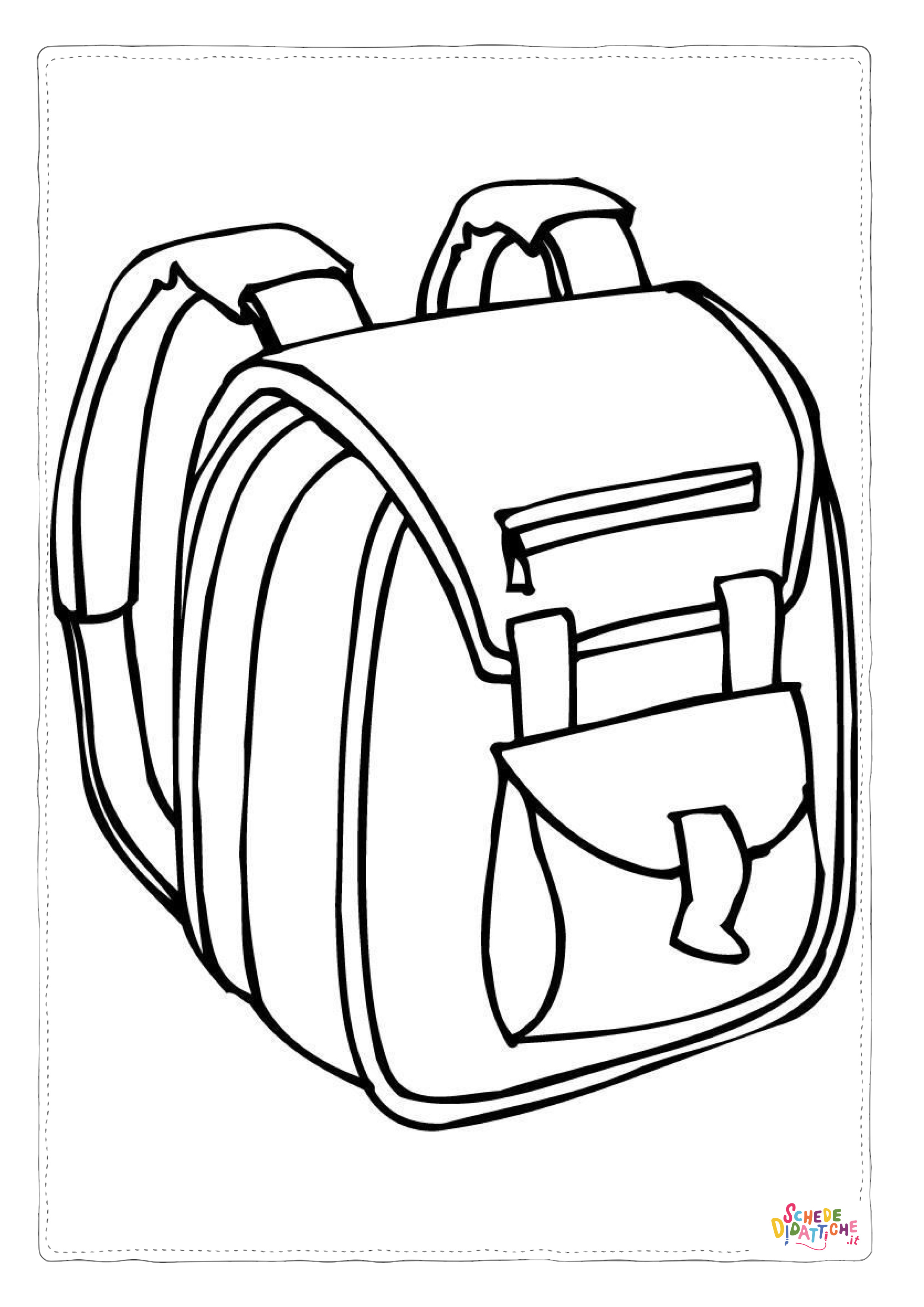 Disegno "Disegno di zaino da stampare e colorare 3" Disegno di zaino da stampare e colorare 3