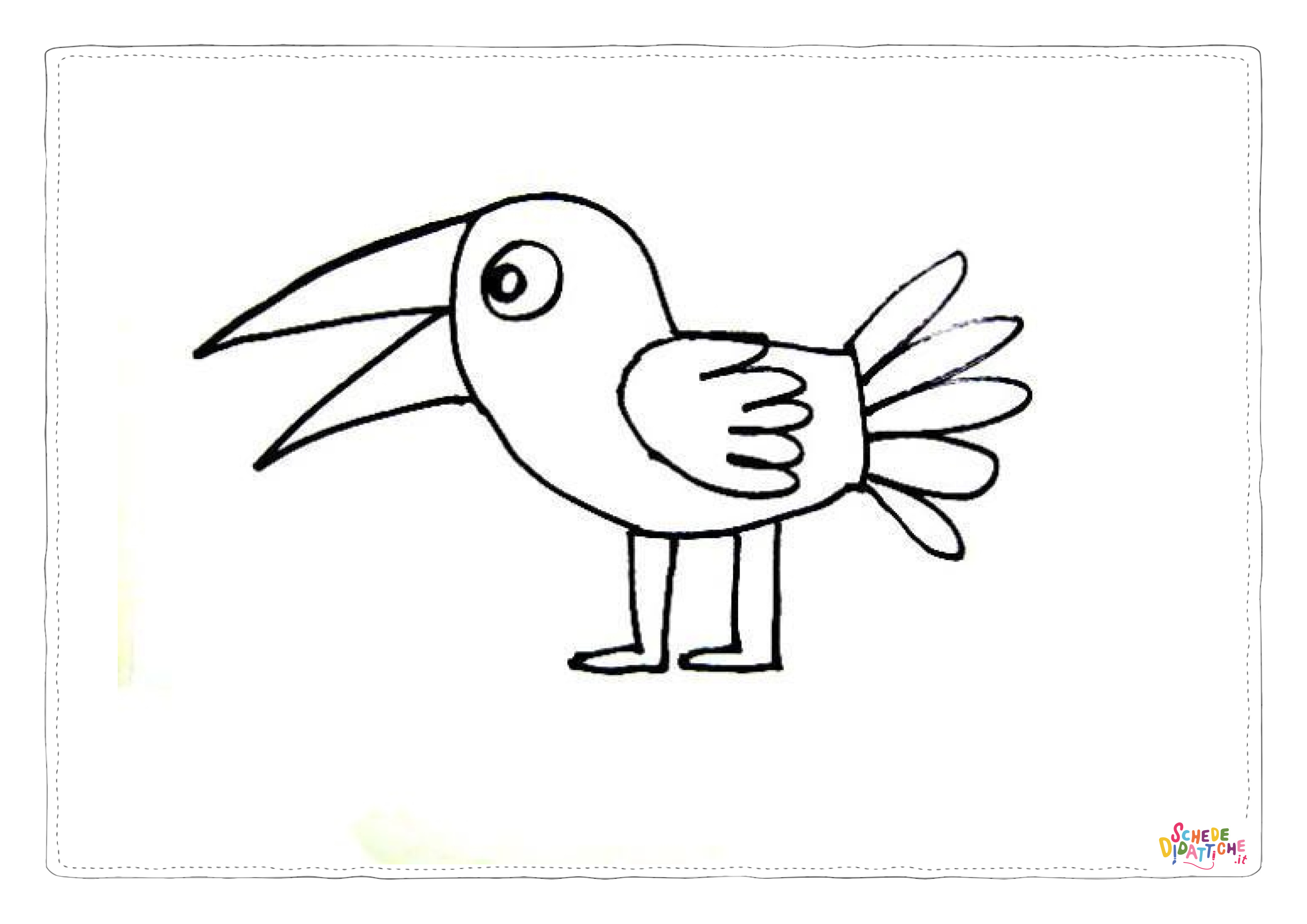 Disegno "Disegno di uccello da stampare e colorare 45" Disegno di uccello da stampare e colorare 45