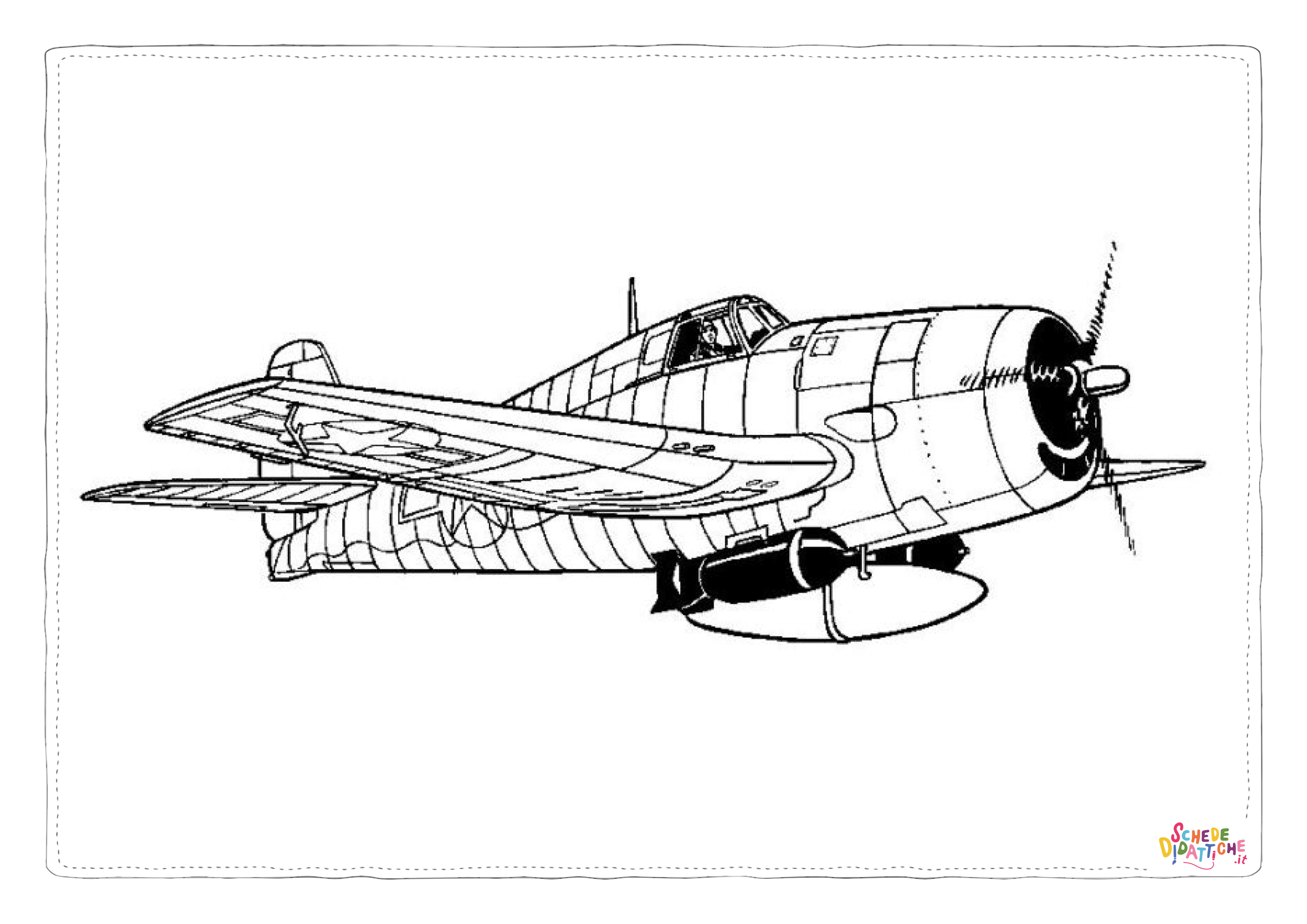 Disegno "Disegno di aereo militare da stampare e colorare 36" Disegno di aereo militare da stampare e colorare 36