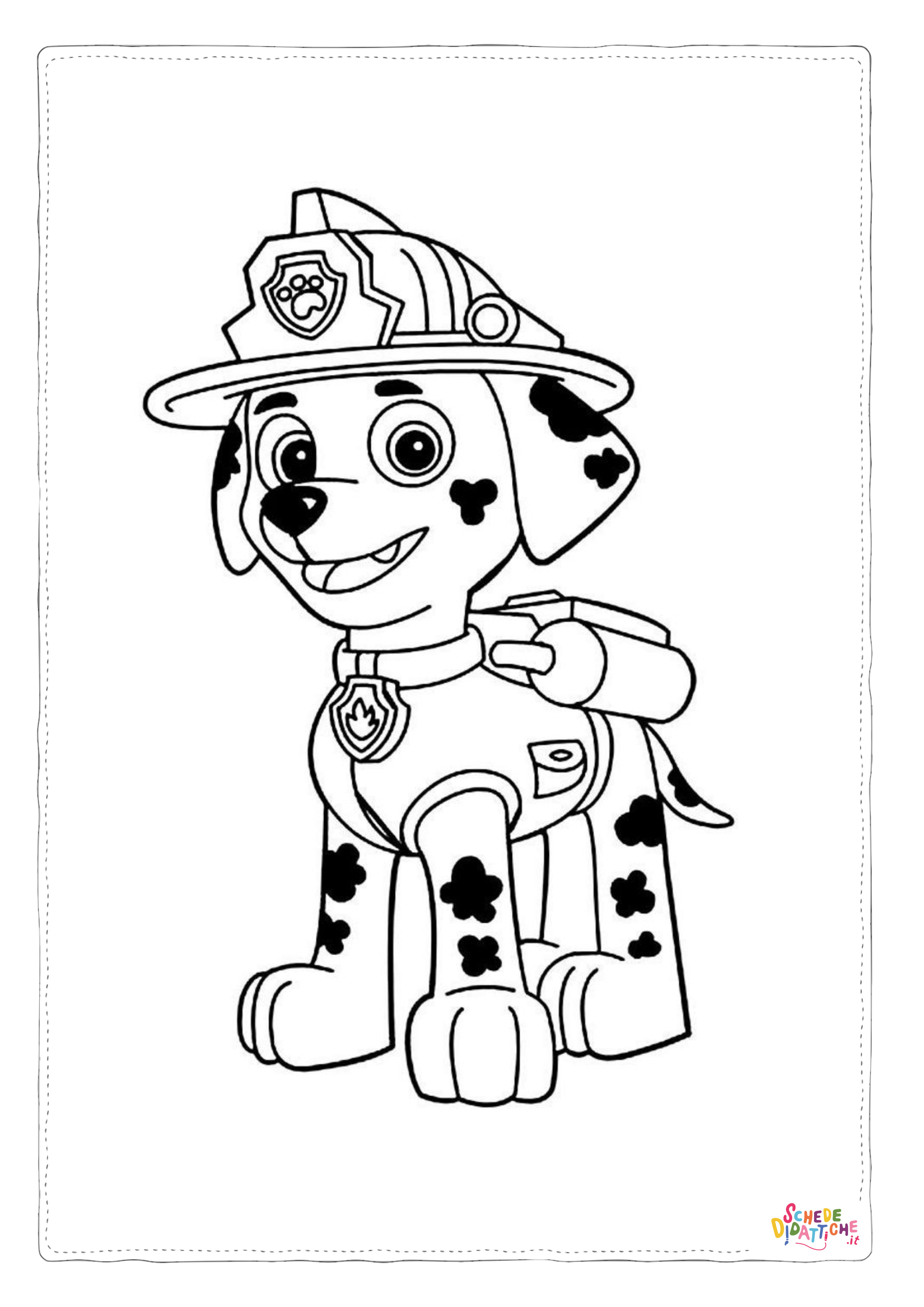 Disegno "Disegno di Paw Patrol - Cane pompiere da stampare e colorare 60" Disegno di Paw Patrol - Cane pompiere da stampare e colorare 60