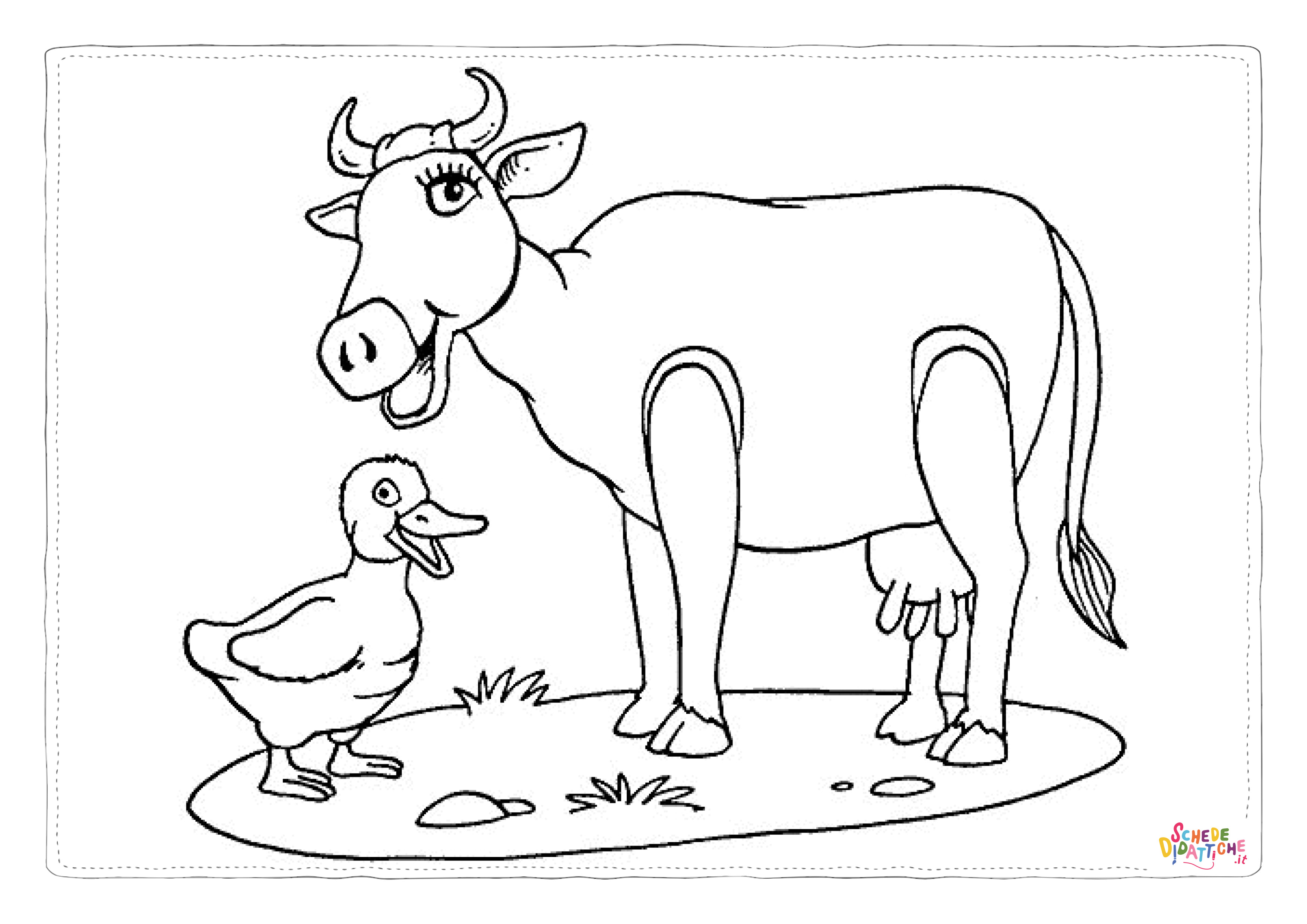 Disegno di mucca da stampare e colorare 14