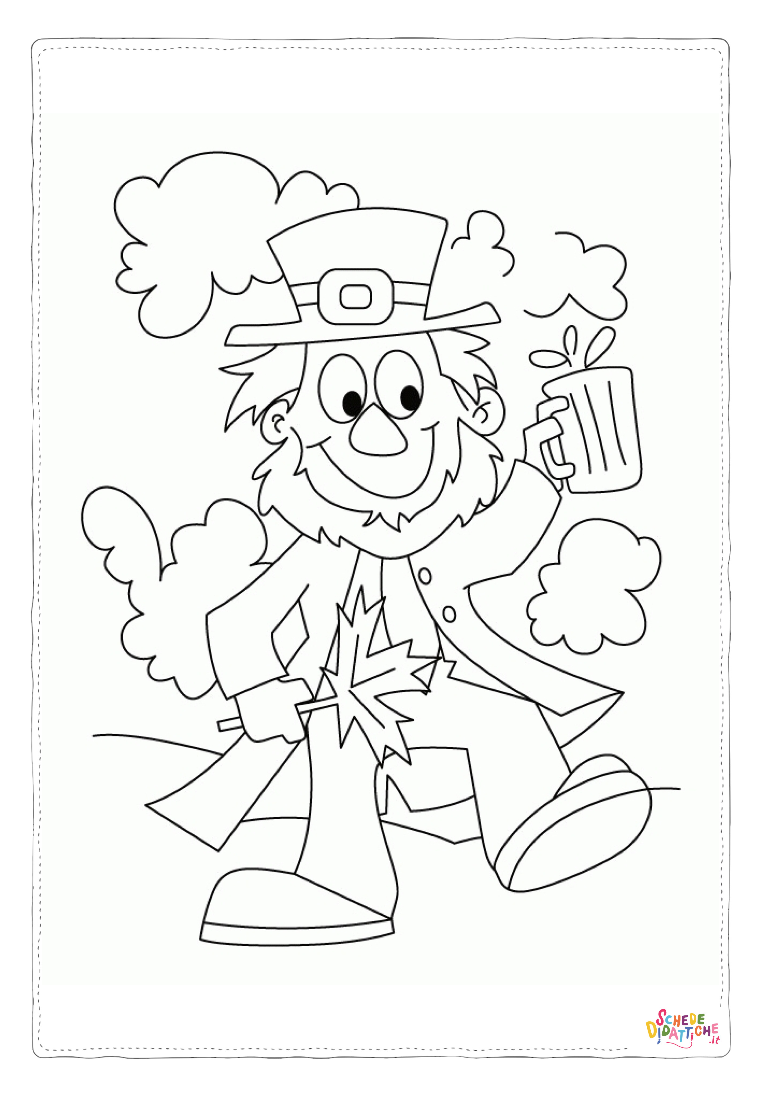 Disegno "Disegno di gnomo e folletto da stampare e colorare" Disegno di gnomo e folletto da stampare e colorare