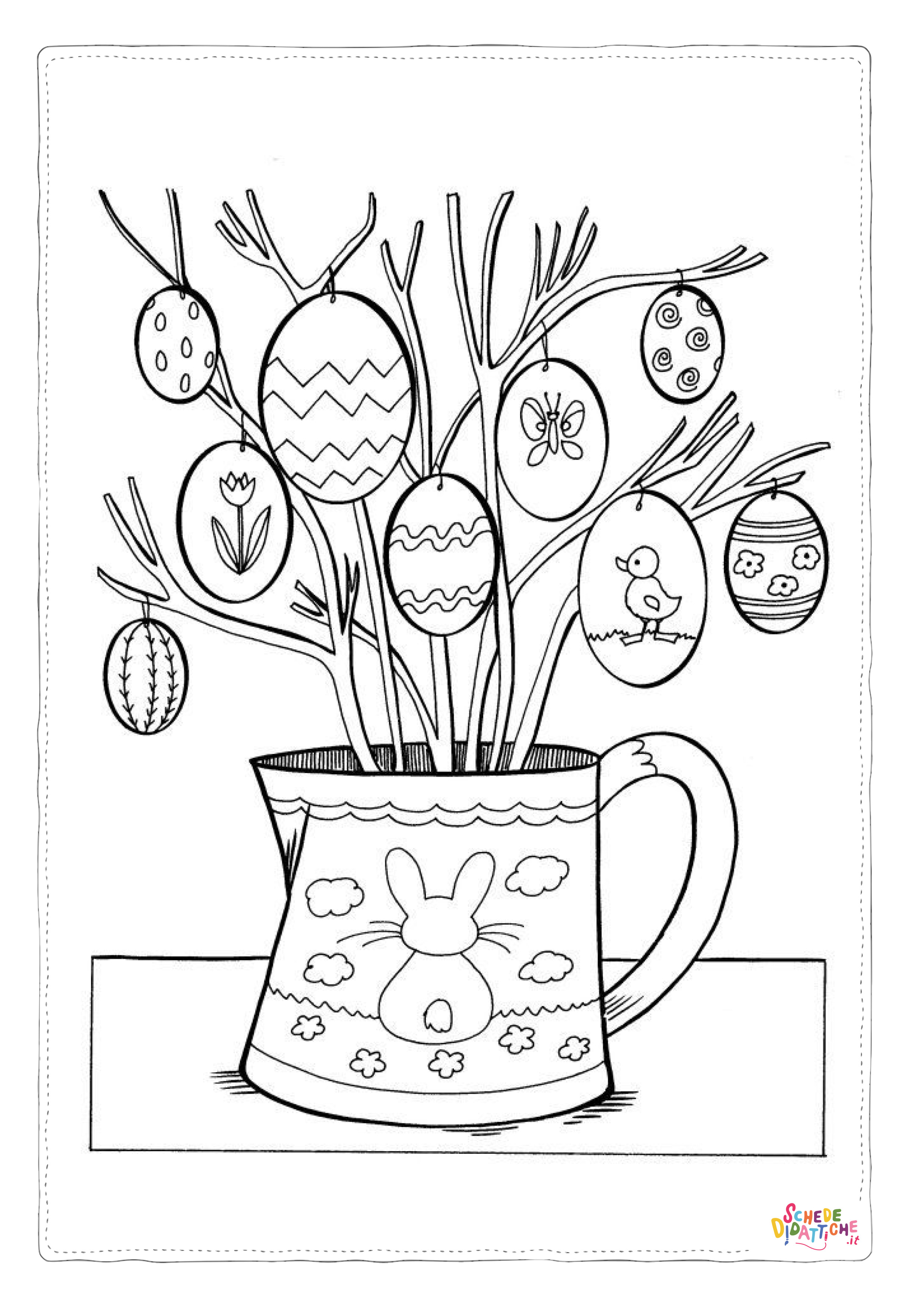 Disegno "Disegno di uovo di Pasqua da stampare e colorare 166" Disegno di uovo di Pasqua da stampare e colorare 166
