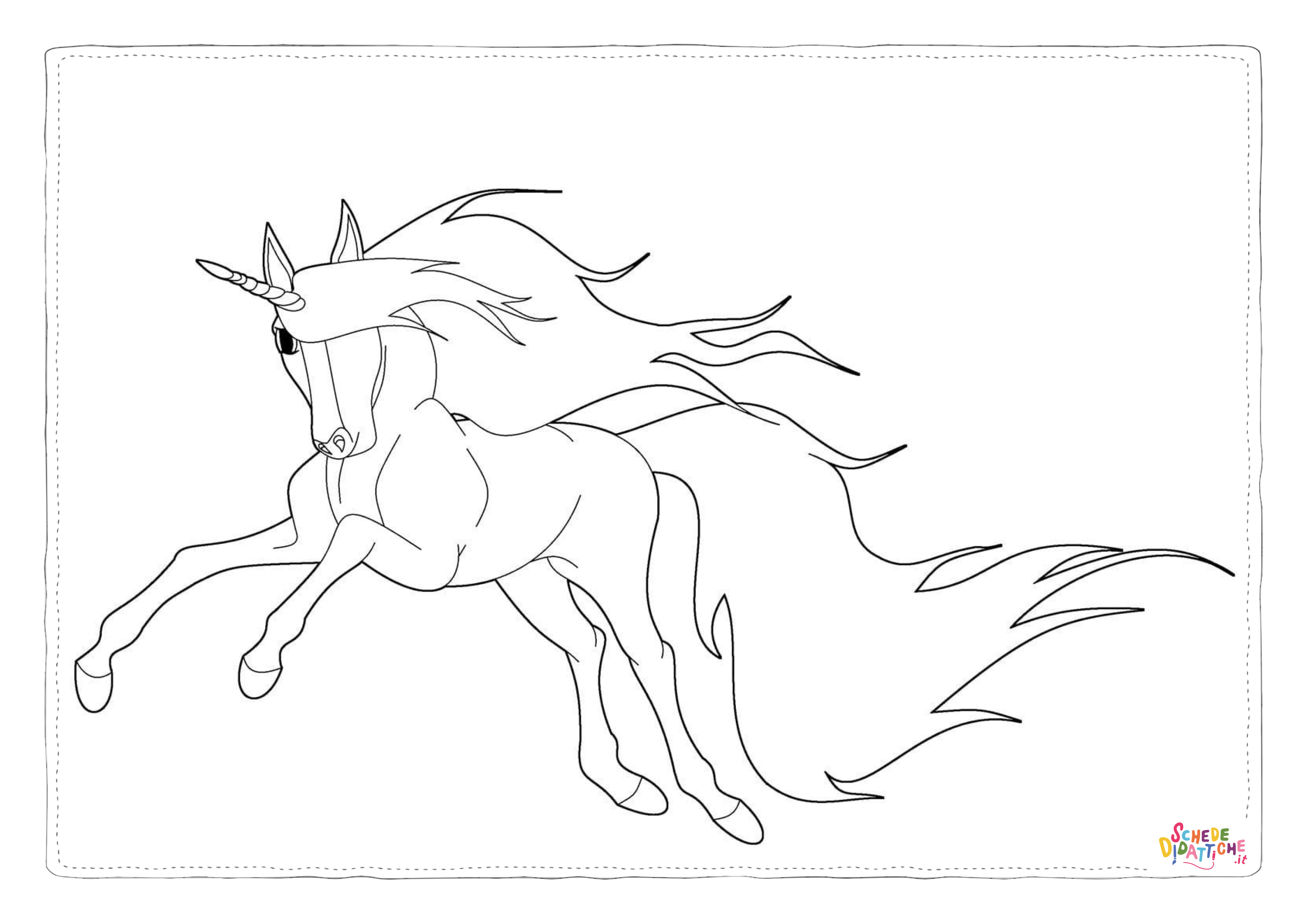 Disegno "Disegno di unicorno da stampare e colorare 46" Disegno di unicorno da stampare e colorare 46