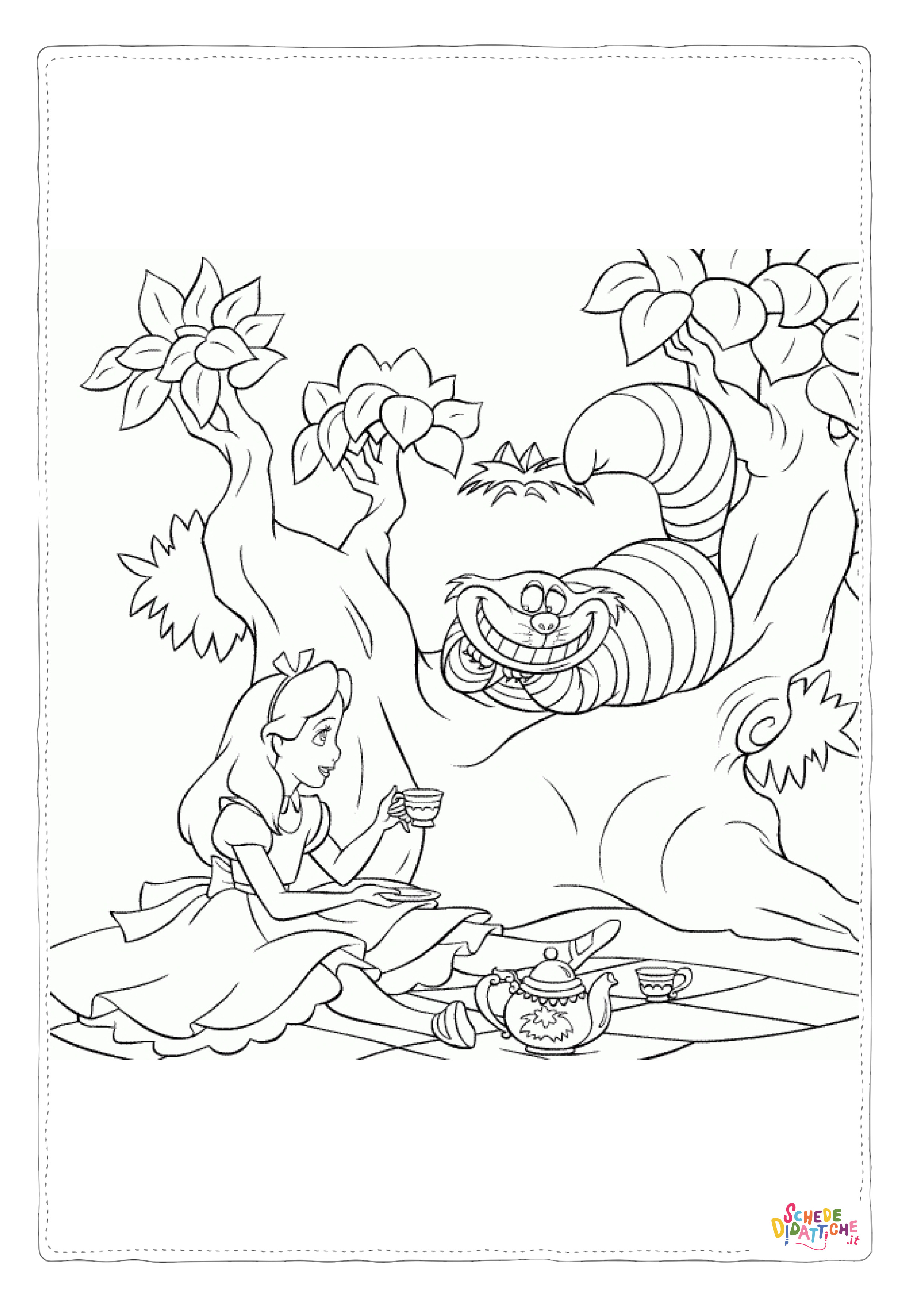Disegno "Disegno di Alice nel paese delle meraviglie da stampare e colorare 25" Disegno di Alice nel paese delle meraviglie da stampare e colorare 25
