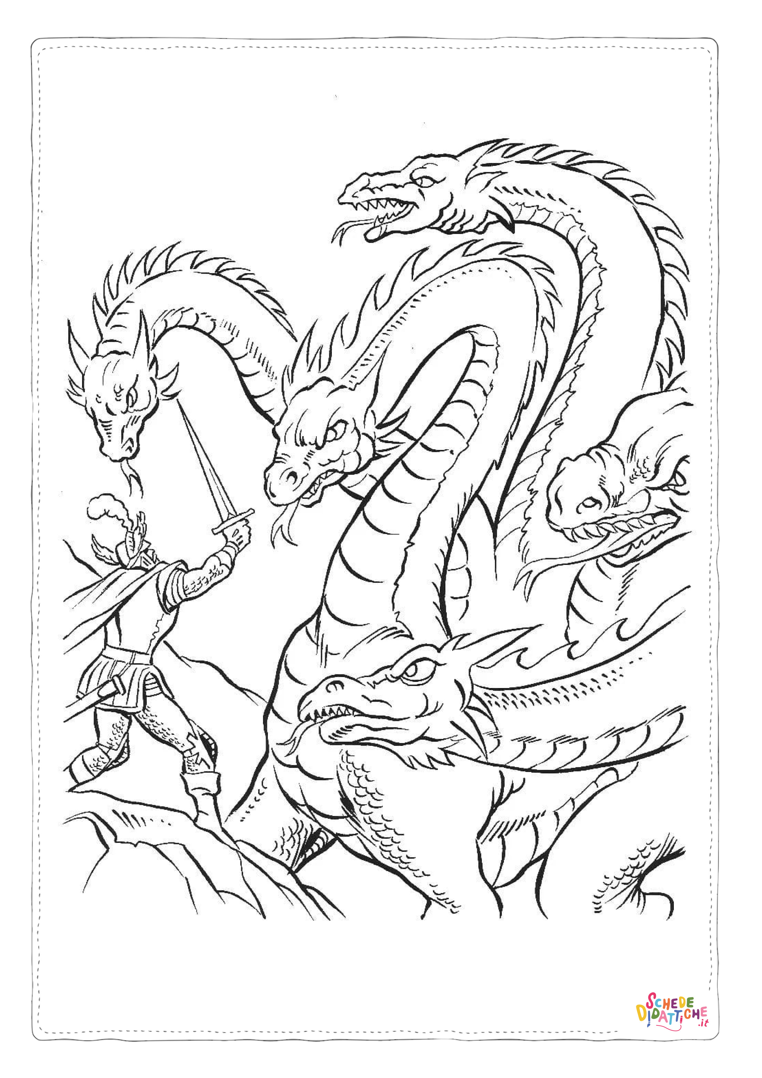 Disegno "Disegno di dragone da stampare e colorare 225" Disegno di dragone da stampare e colorare 225