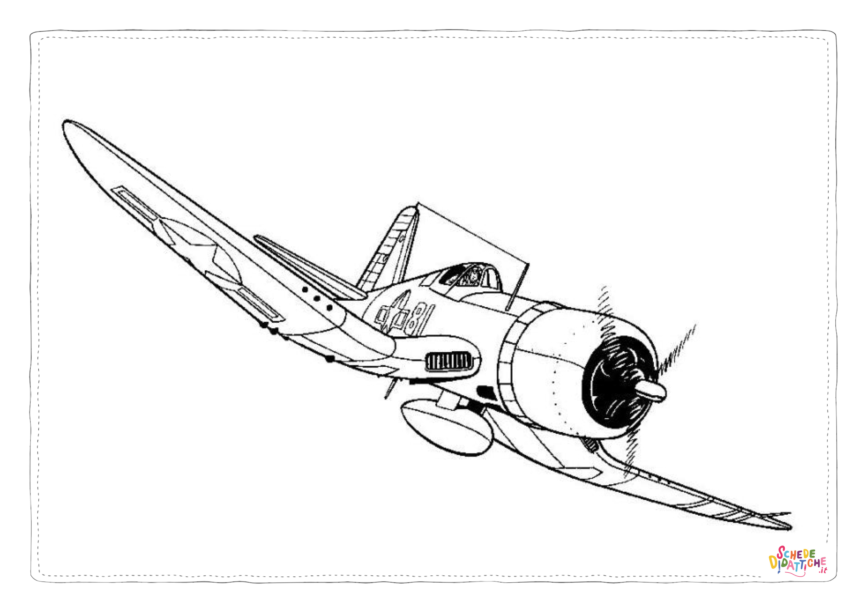 Disegno "Disegno di aereo militare da stampare e colorare 16" Disegno di aereo militare da stampare e colorare 16