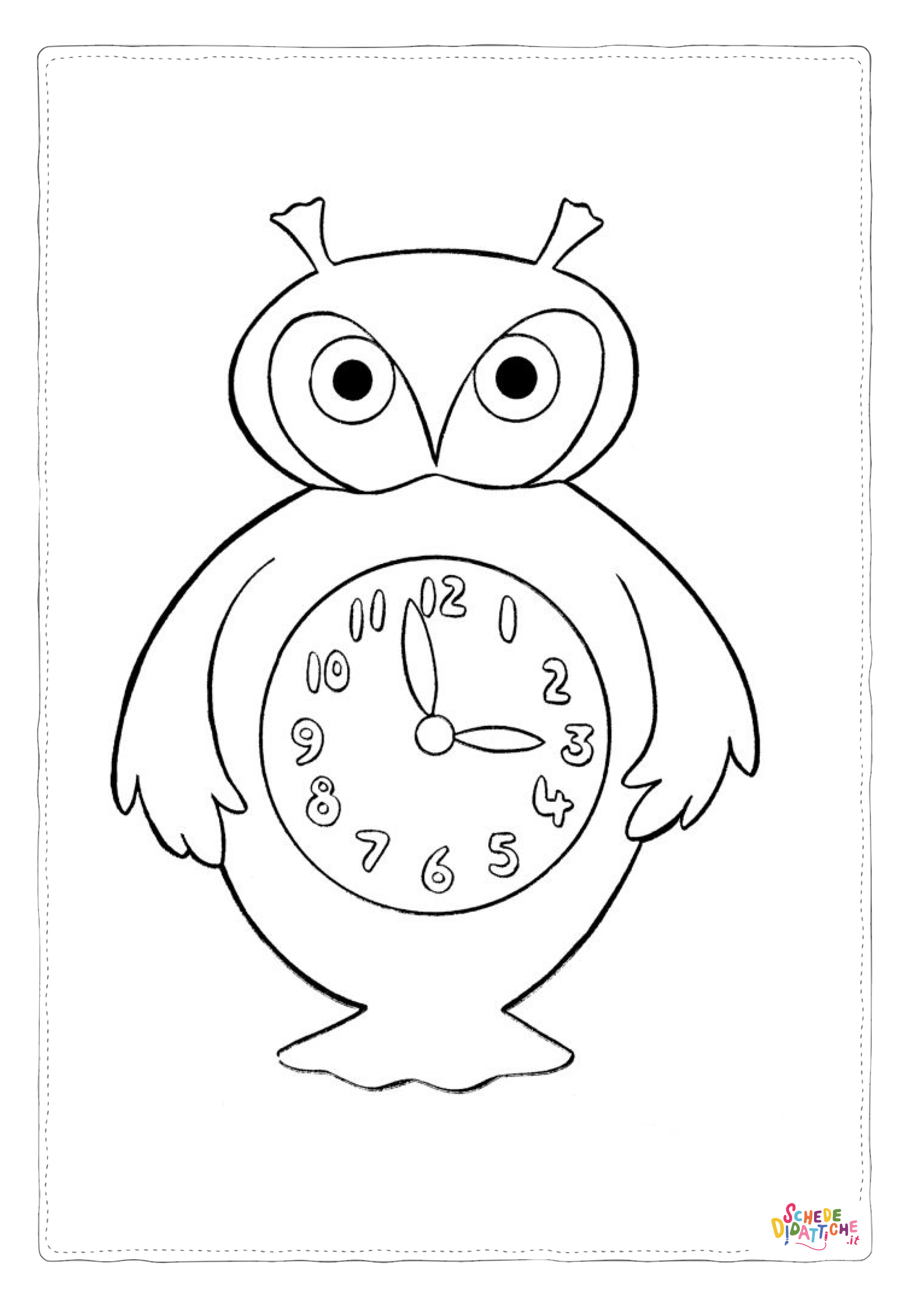 Disegno "Disegno di orologio da stampare e colorare 2" Disegno di orologio da stampare e colorare 2