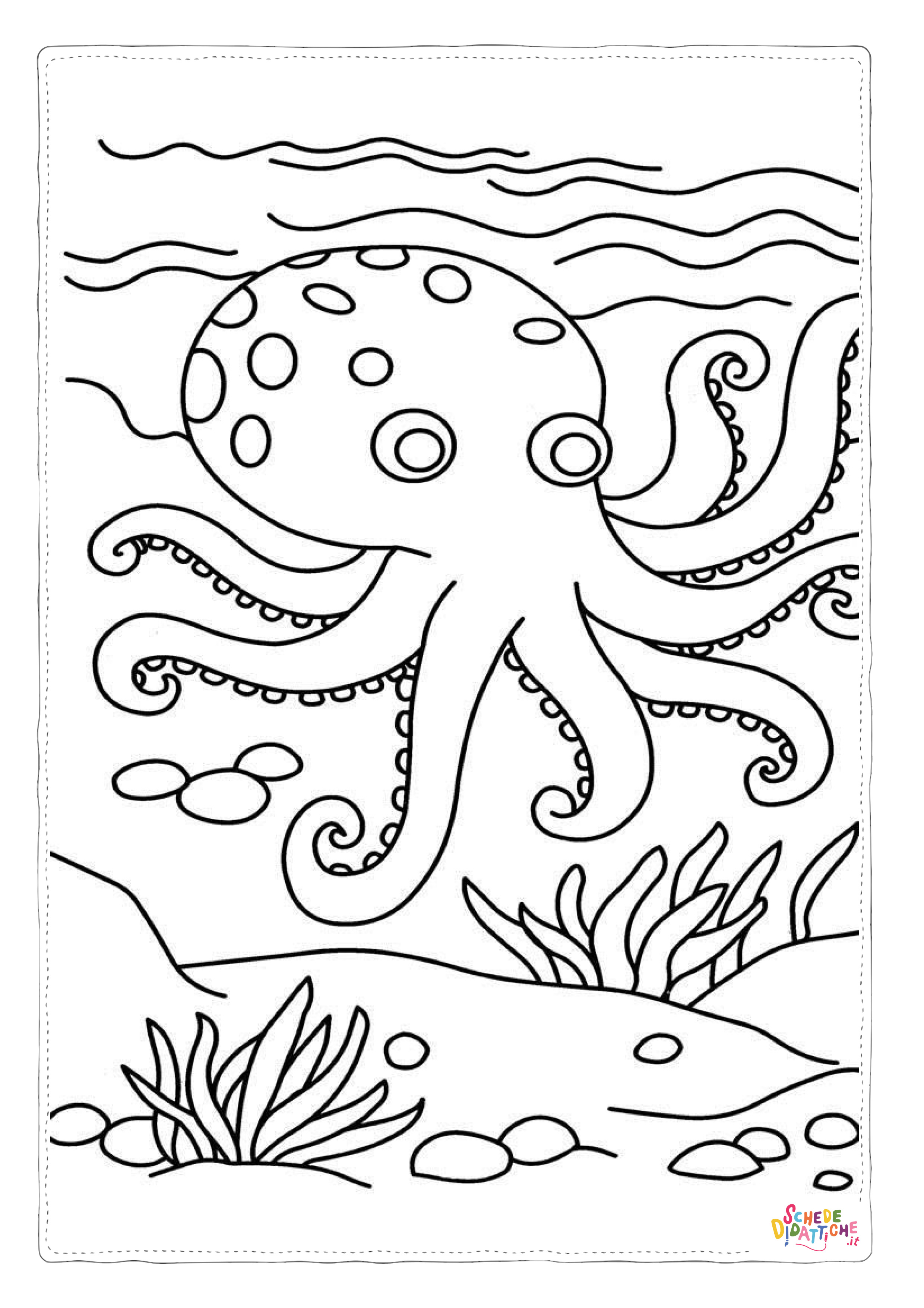 Disegno "Disegno di polpo da stampare e colorare 19" Disegno di polpo da stampare e colorare 19