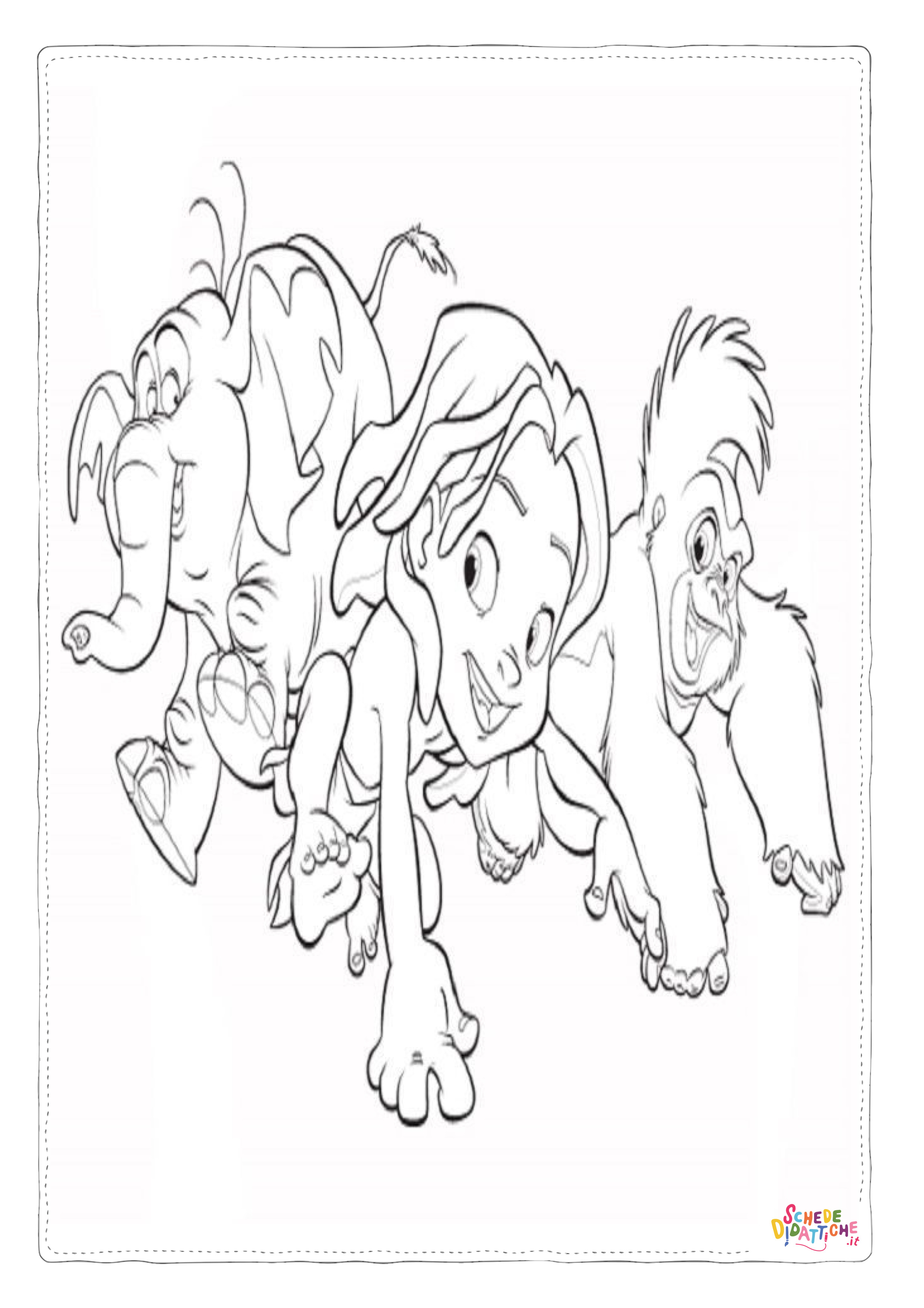 Disegno "Disegno di Tarzan da stampare e colorare 22" Disegno di Tarzan da stampare e colorare 22