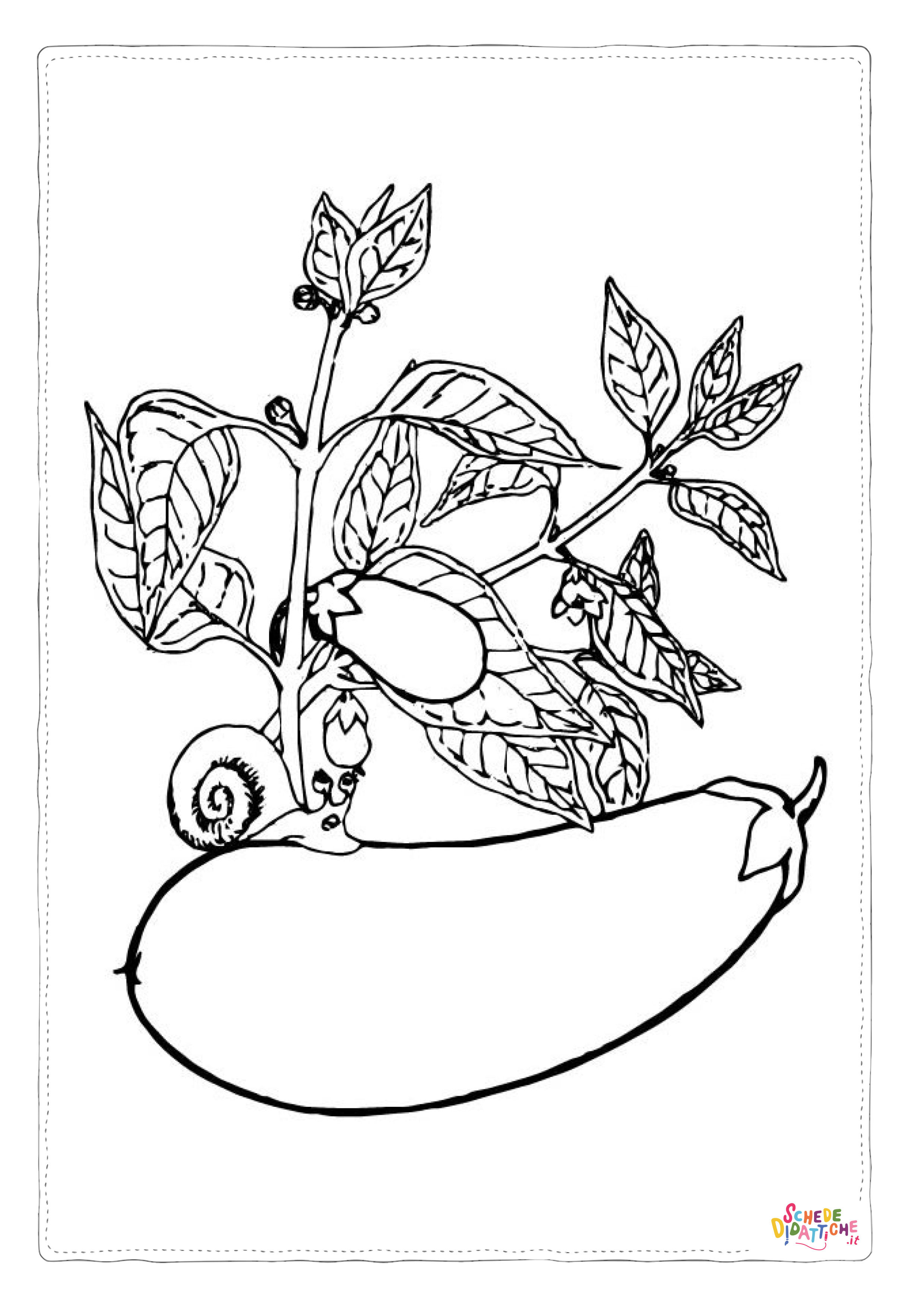 Disegno "Disegno di melanzana da stampare e colorare 2" Disegno di melanzana da stampare e colorare 2