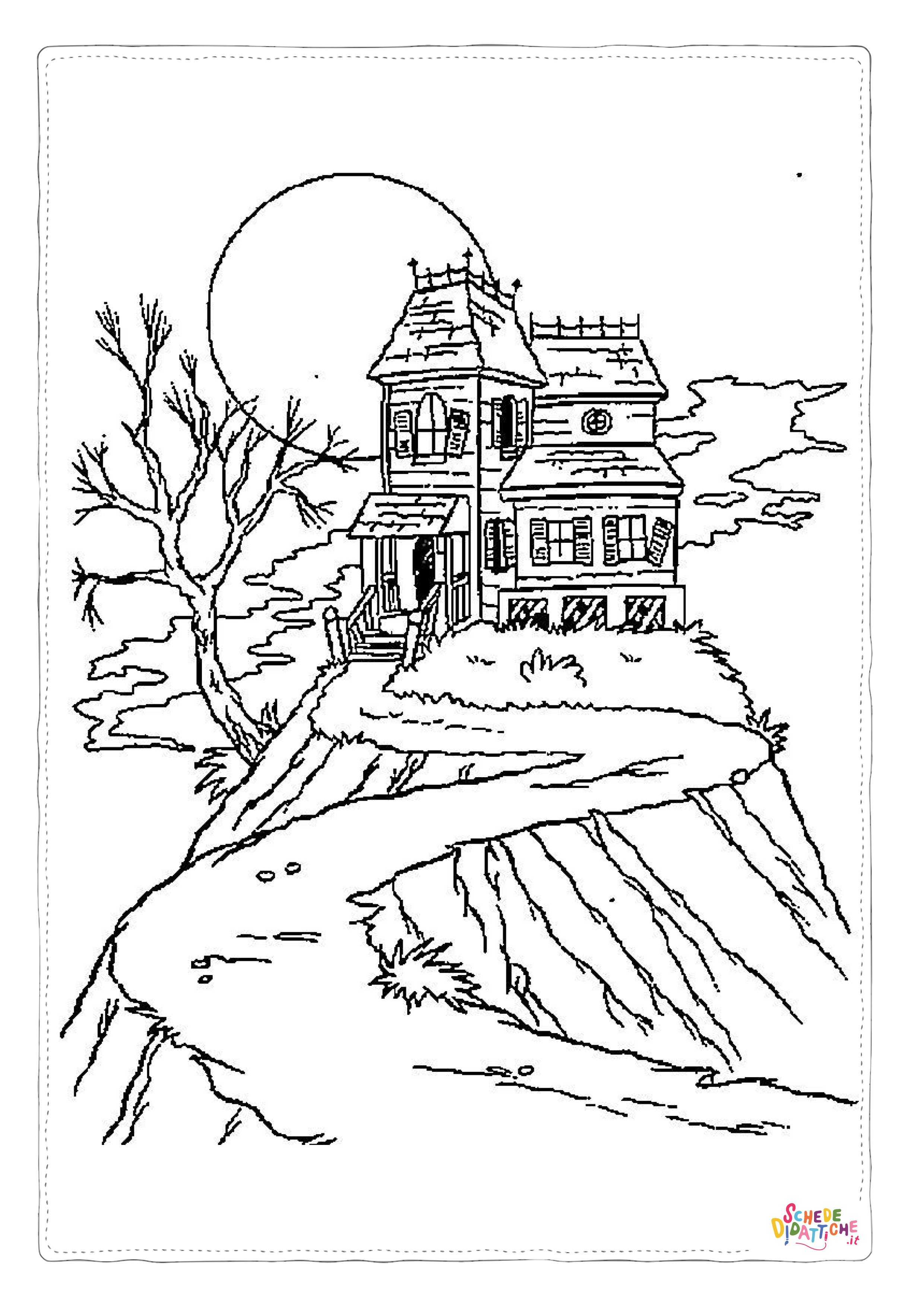 Disegno "Disegno di casa infestata da stampare e colorare 23" Disegno di casa infestata da stampare e colorare 23