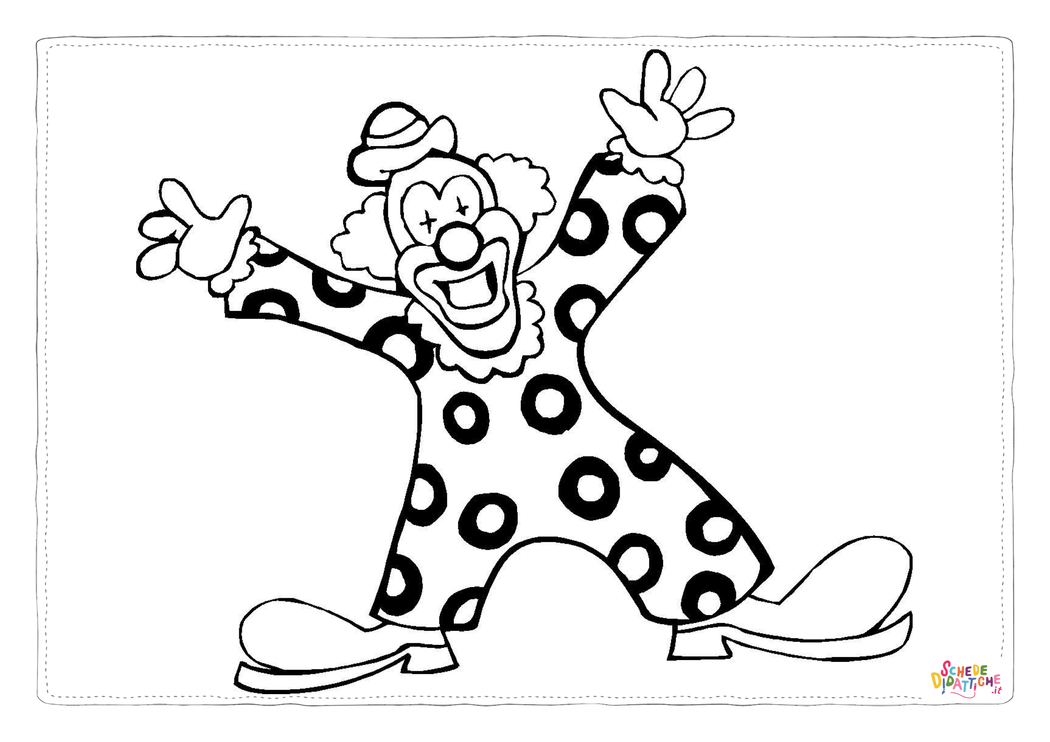 Disegno "Disegno di clown da stampare e colorare 63" Disegno di clown da stampare e colorare 63