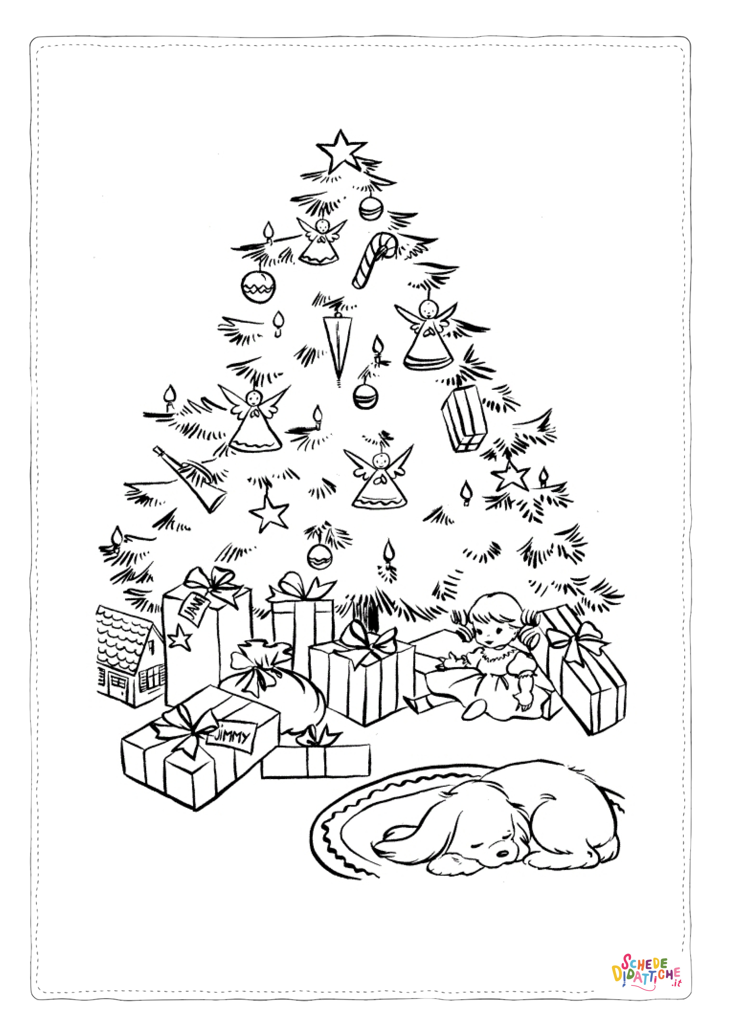 Disegno "Disegno di albero di Natale da stampare e colorare 199" Disegno di albero di Natale da stampare e colorare 199