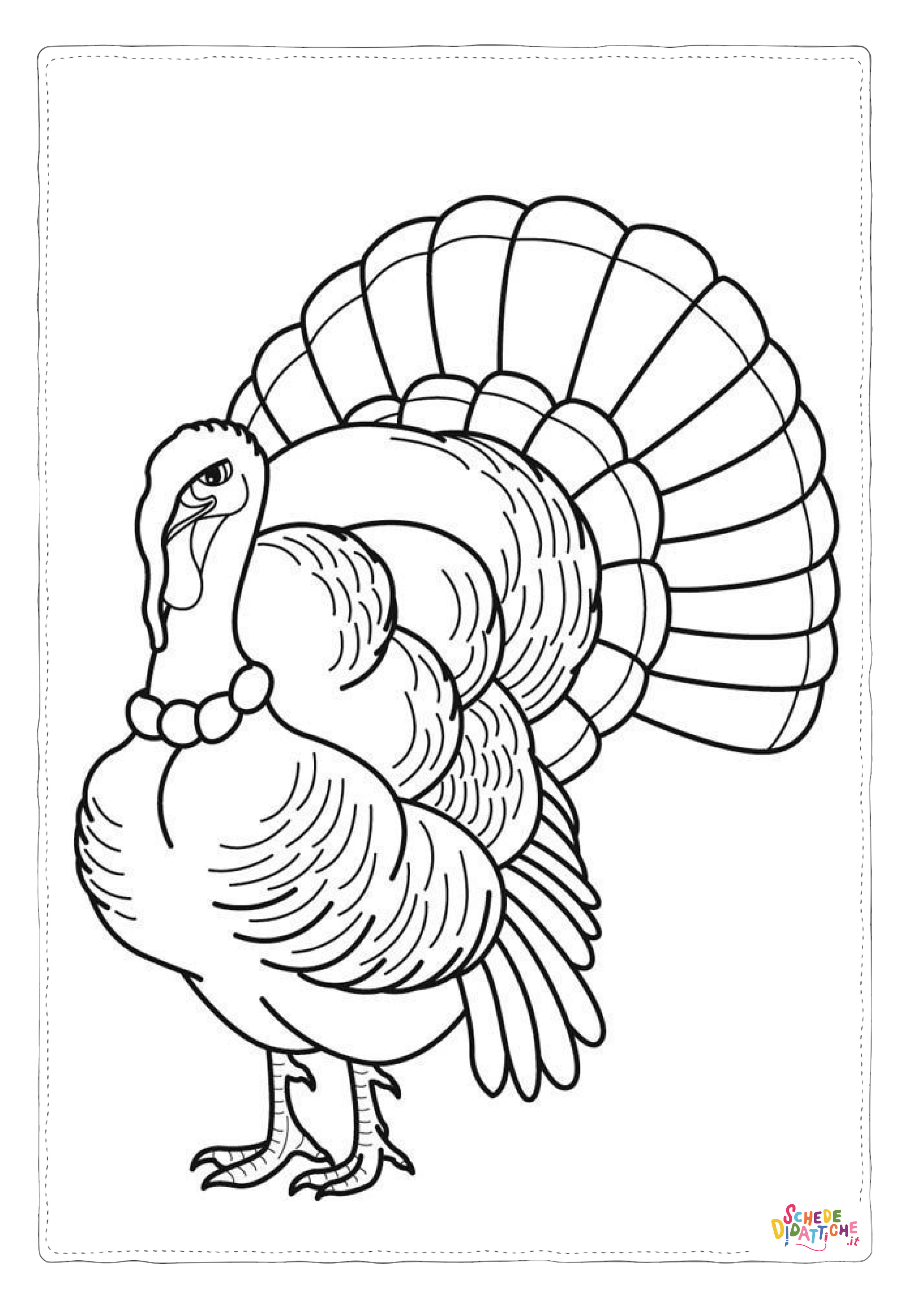 Disegno "Disegno di tacchino da stampare e colorare 91" Disegno di tacchino da stampare e colorare 91