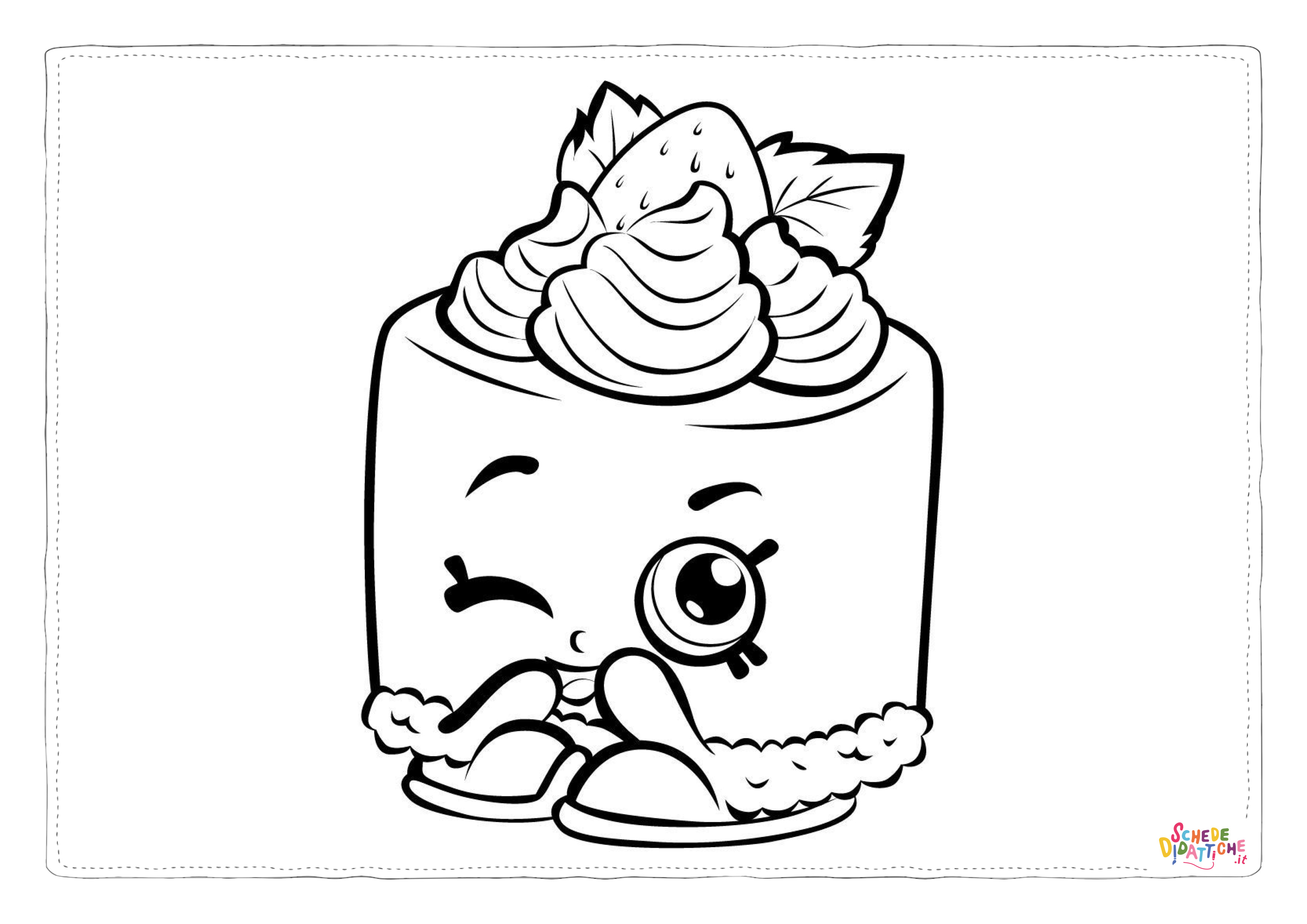 Disegno "Disegno di torta da stampare e colorare 51" Disegno di torta da stampare e colorare 51