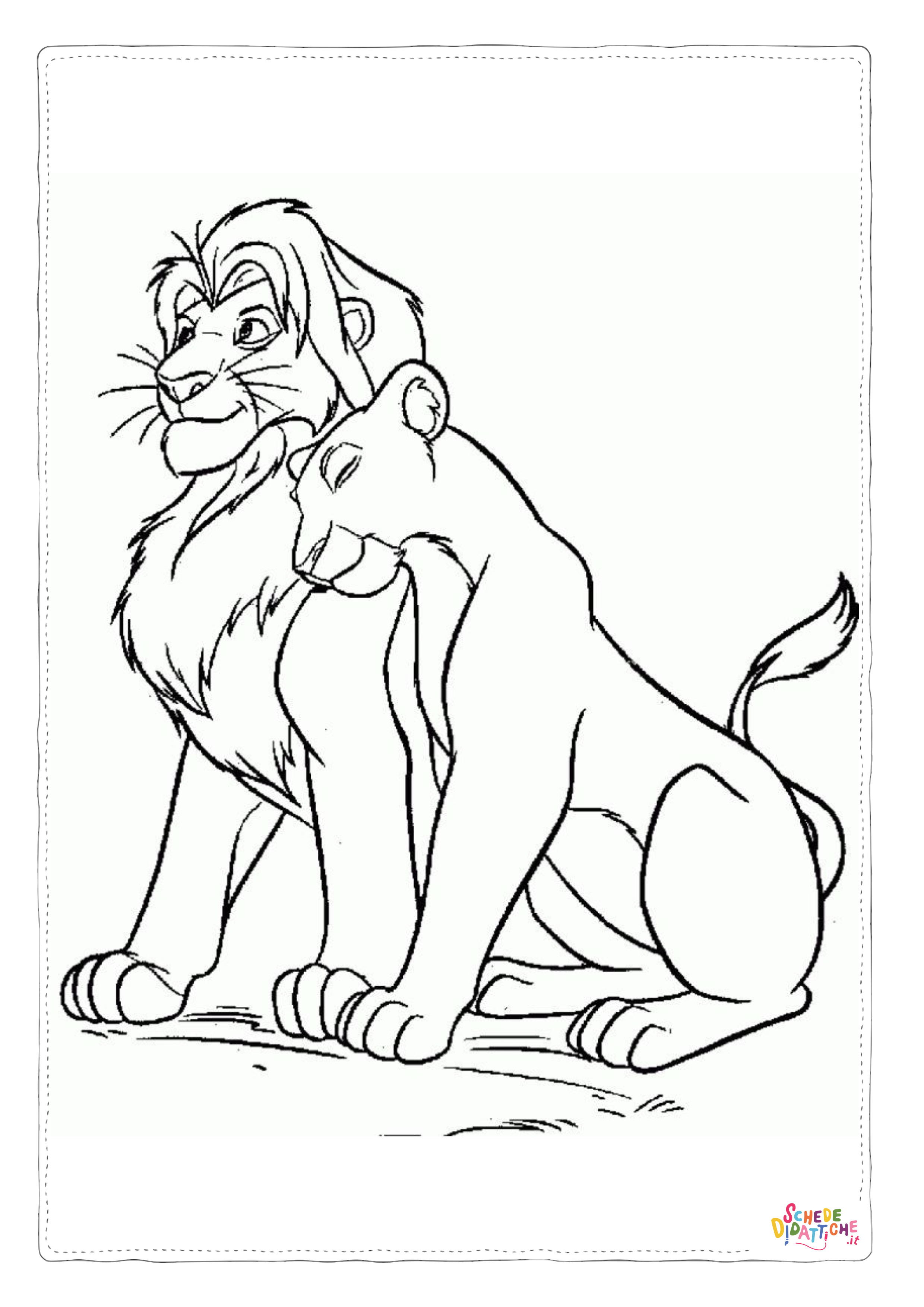 Disegno "Disegno di Re Leone da stampare e colorare 51" Disegno di Re Leone da stampare e colorare 51