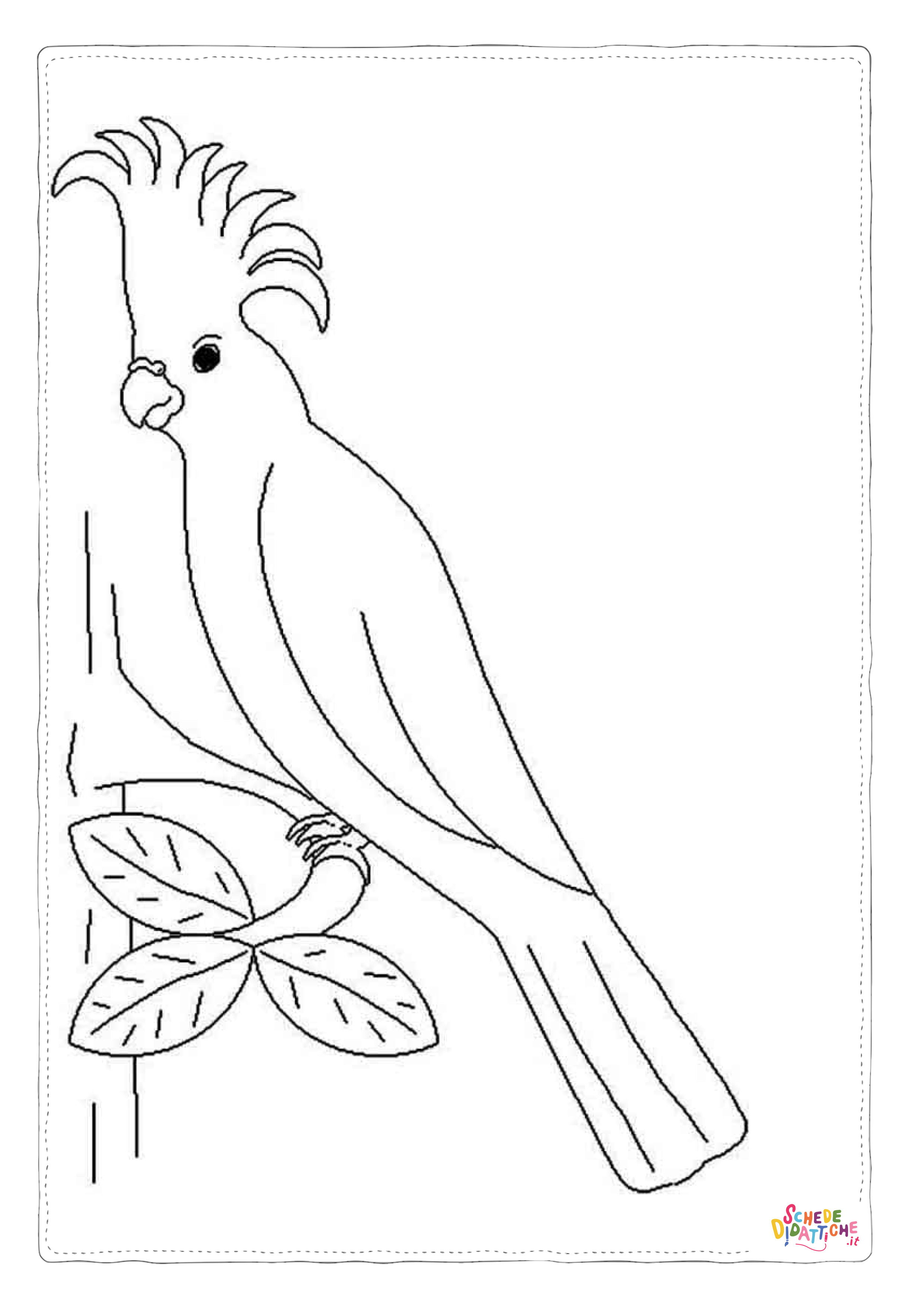 Disegno "Disegno di pappagallo da stampare e colorare 94" Disegno di pappagallo da stampare e colorare 94