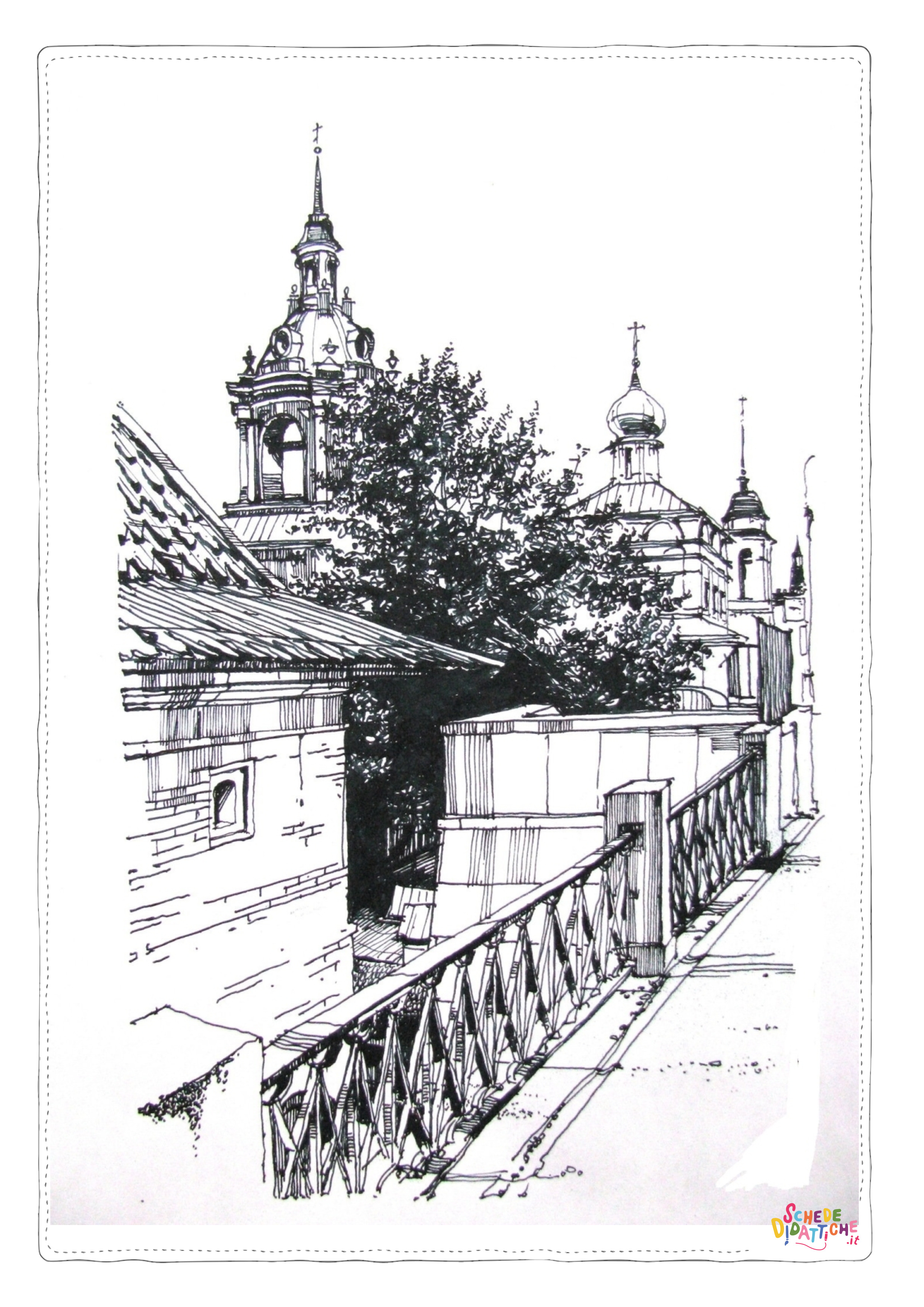 Disegno "Disegno di monumento famoso da stampare e colorare 21" Disegno di monumento famoso da stampare e colorare 21