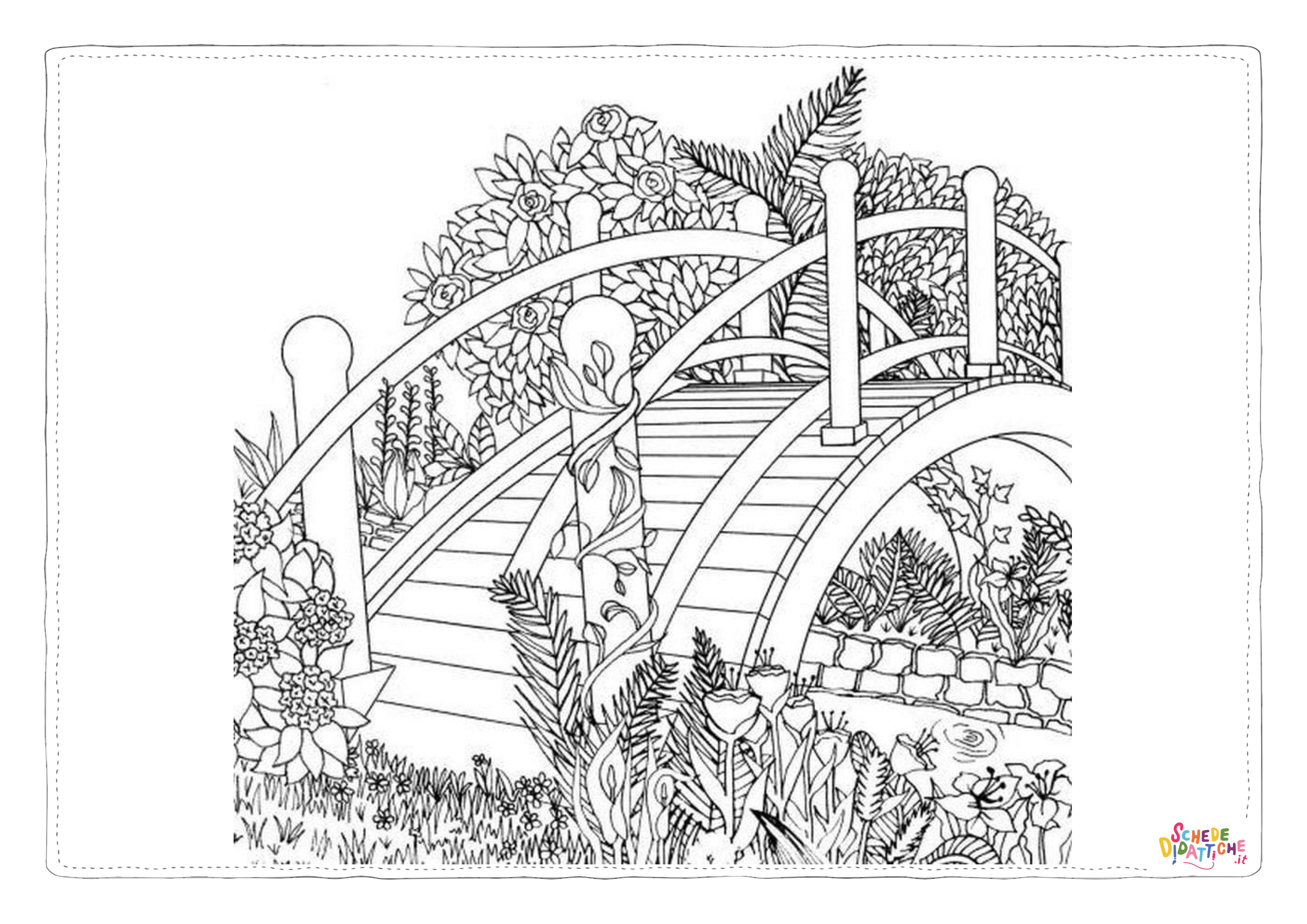 Disegno di paesaggio da stampare e colorare 1