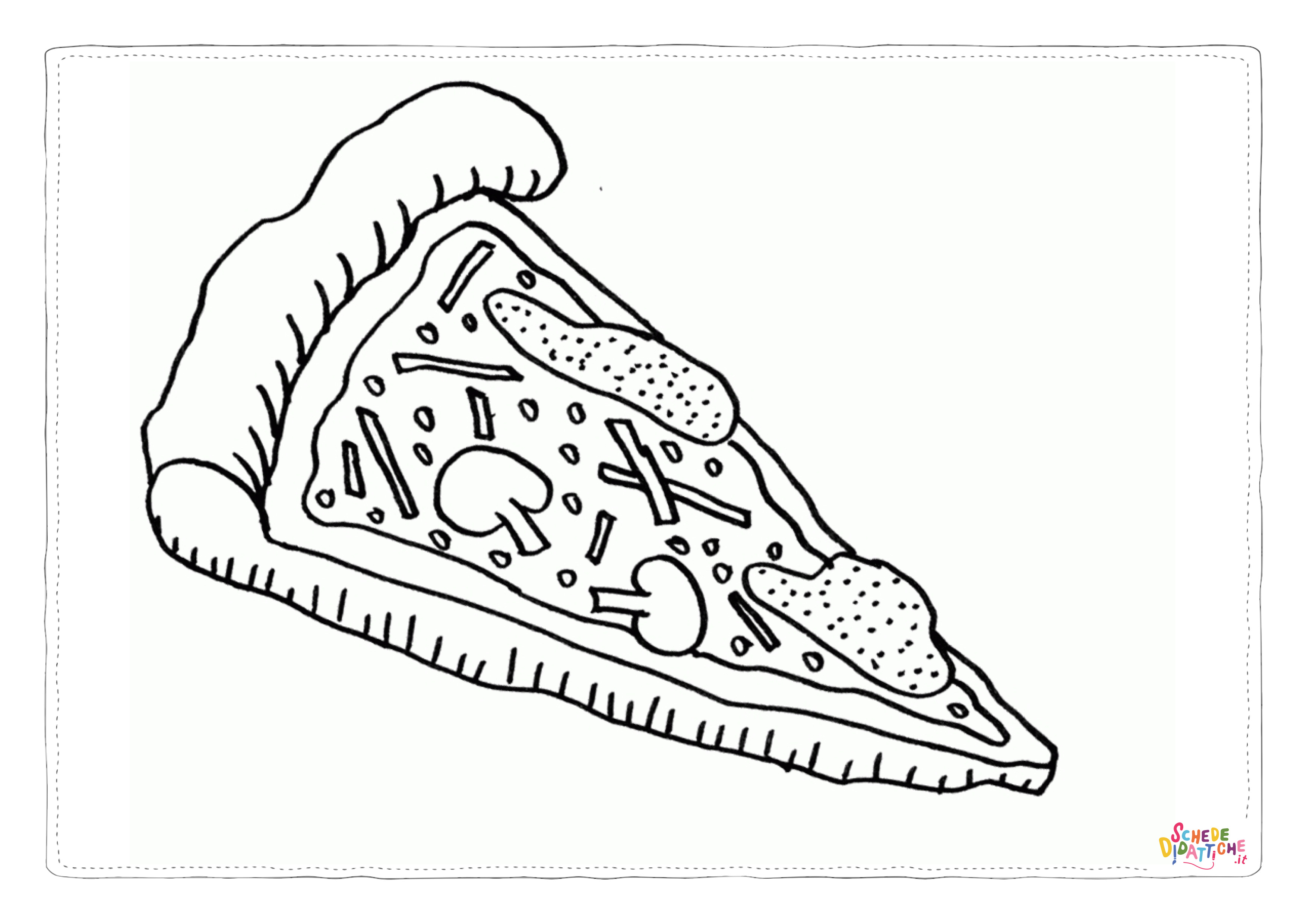 Disegno "Disegno di pizza da stampare e colorare 4" Disegno di pizza da stampare e colorare 4
