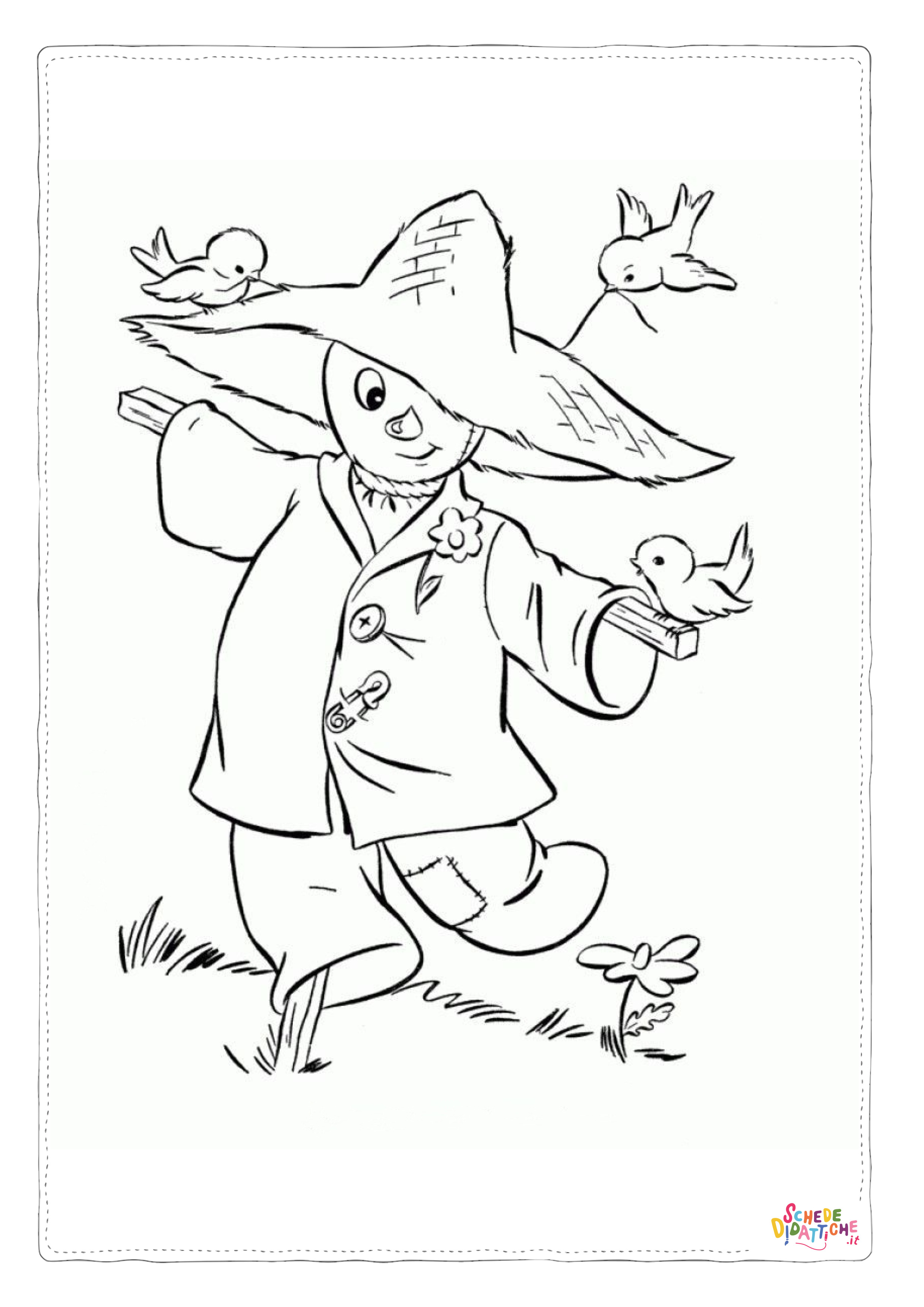 Disegno "Disegno di spaventapasseri da stampare e colorare 19" Disegno di spaventapasseri da stampare e colorare 19
