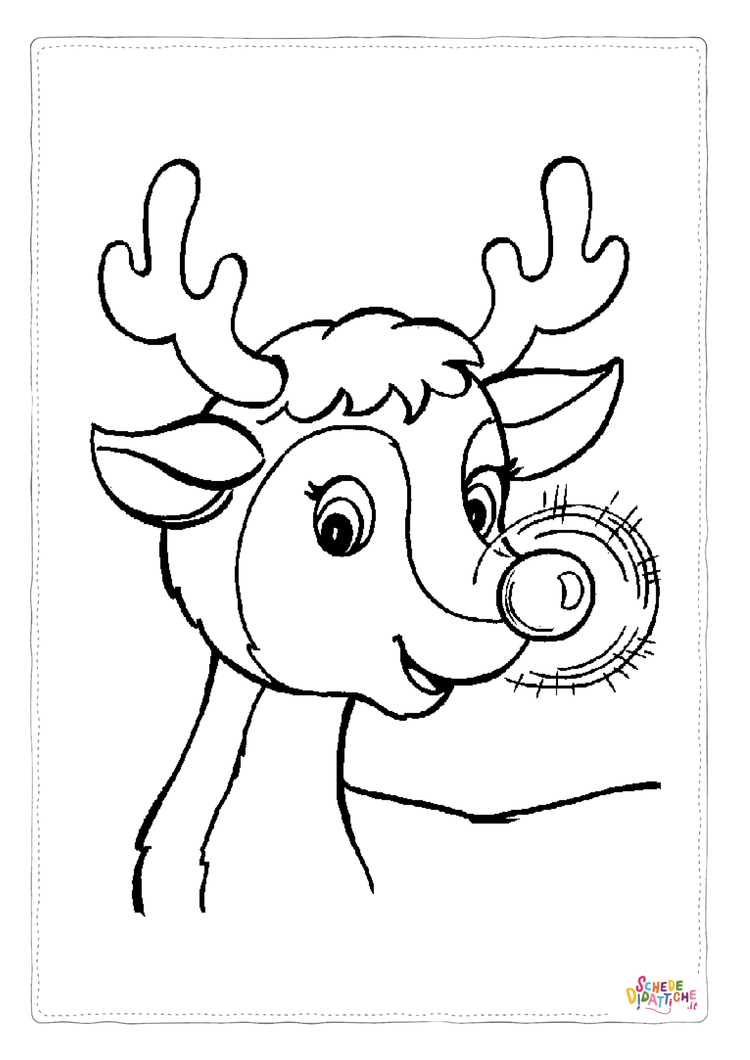 Disegno "Disegno di renna da stampare e colorare 25" Disegno di renna da stampare e colorare 25
