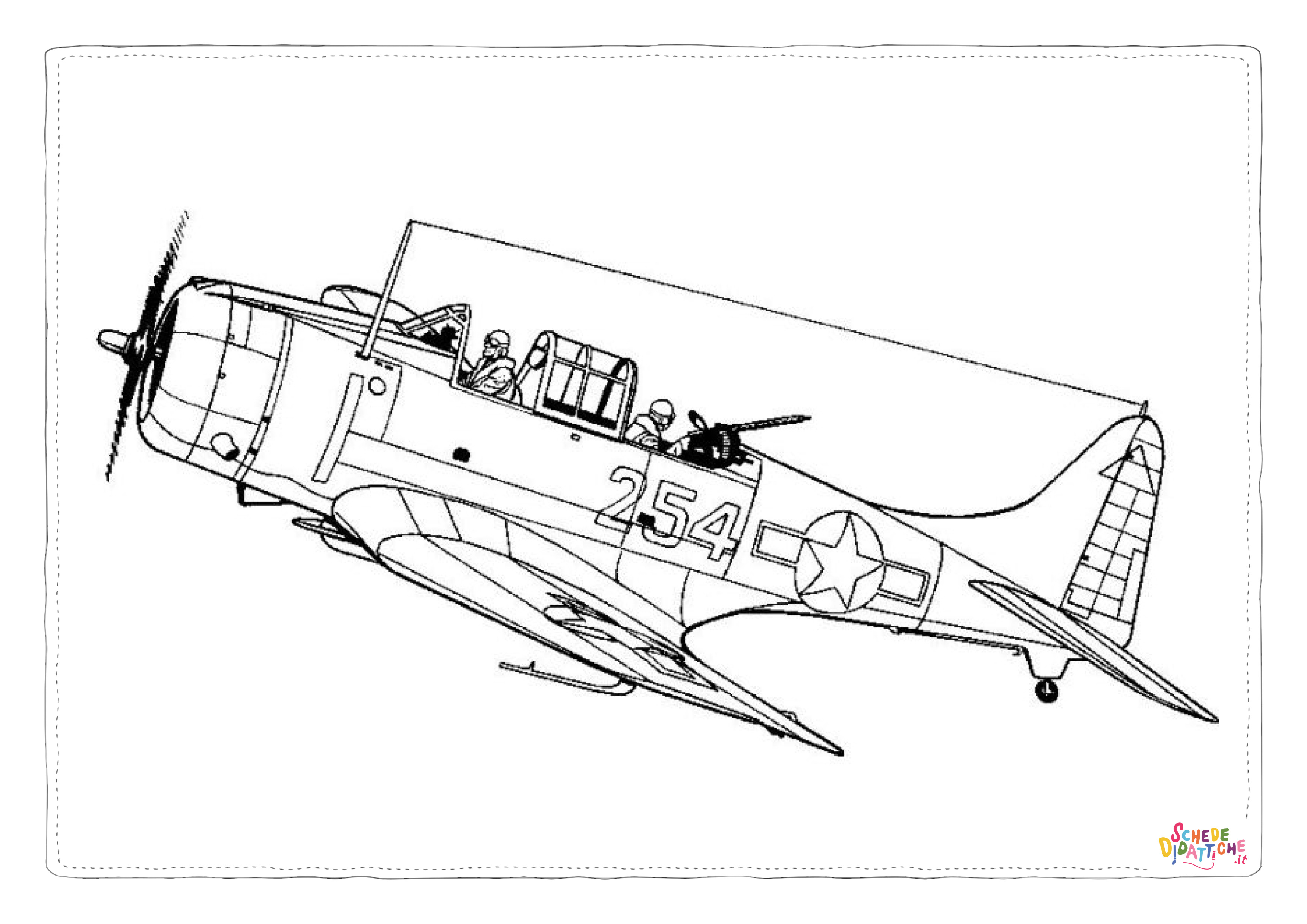 Disegno "Disegno di aereo militare da stampare e colorare 29" Disegno di aereo militare da stampare e colorare 29