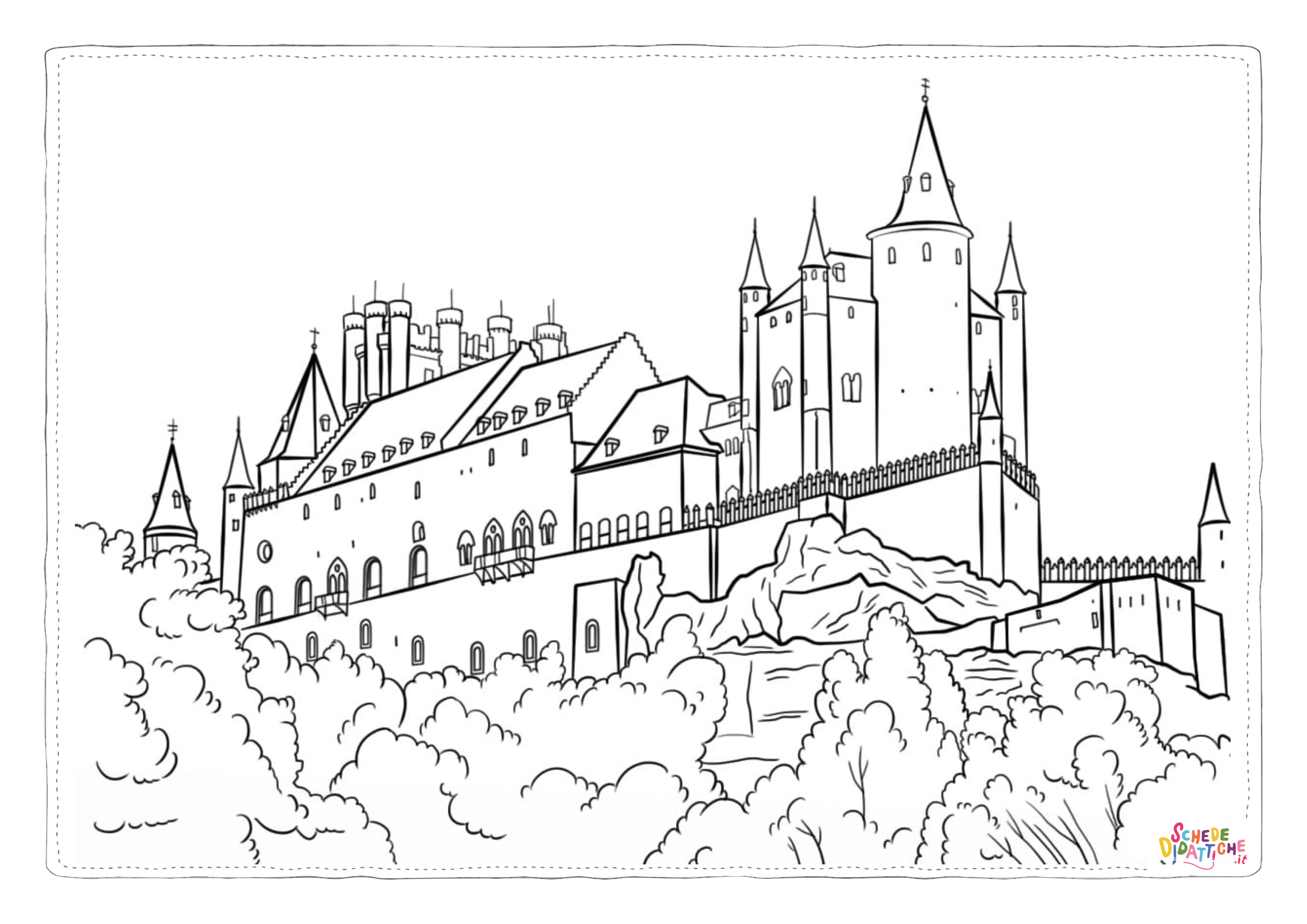 Disegno "Disegno di castello da stampare e colorare 105" Disegno di castello da stampare e colorare 105