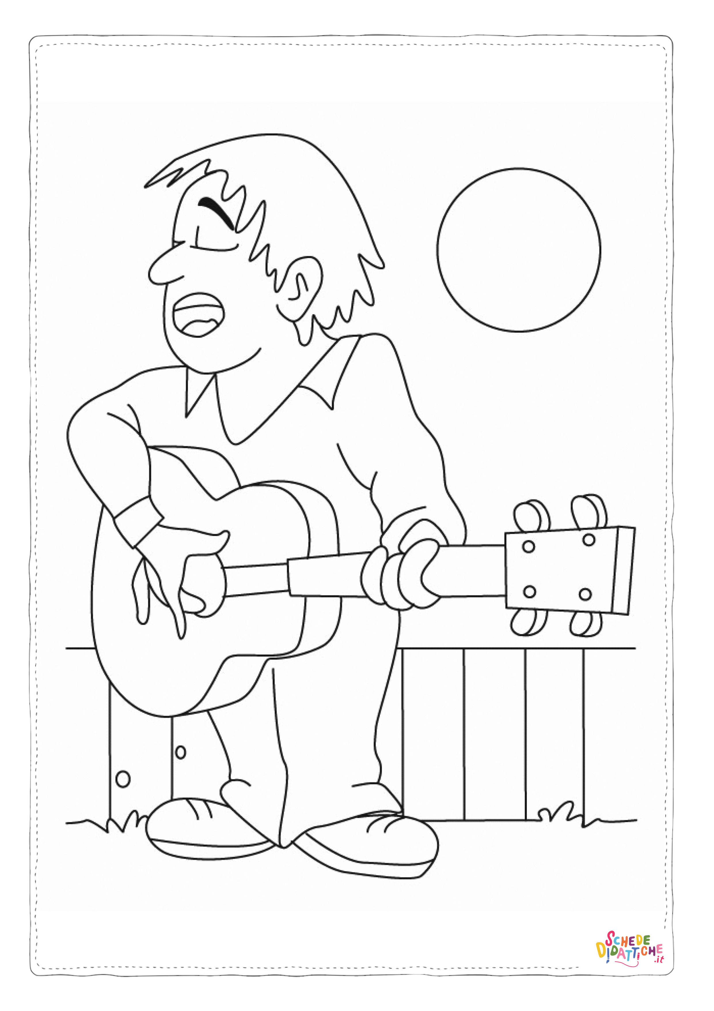 Disegno "Disegno di musicista da stampare e colorare 4" Disegno di musicista da stampare e colorare 4