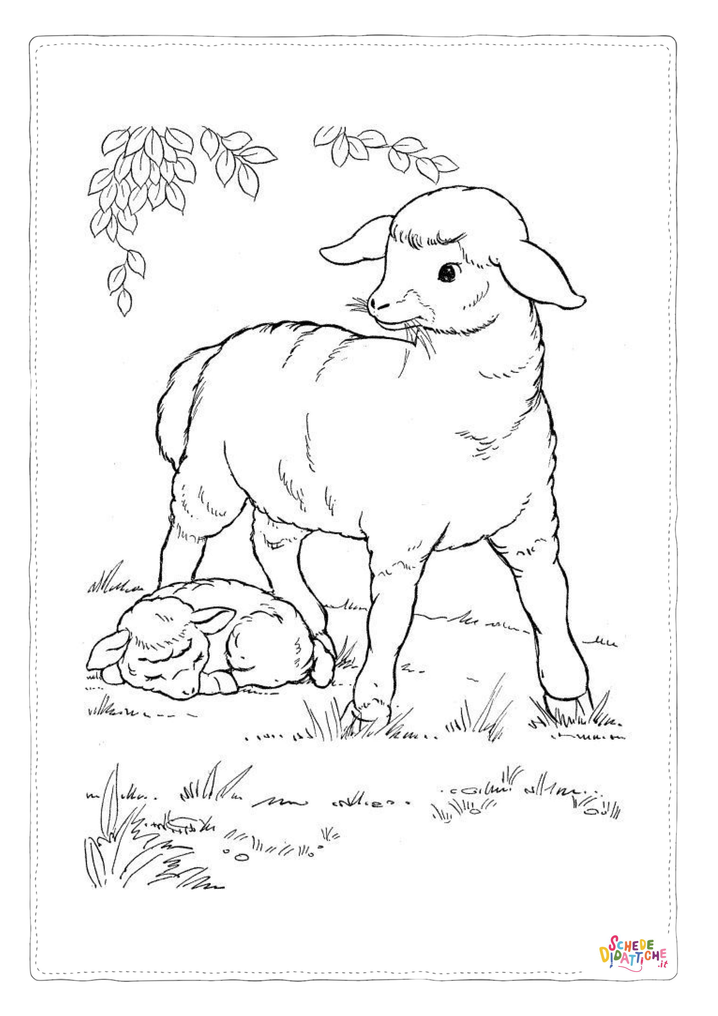 Disegno "Disegno di pecora da stampare e colorare 75" Disegno di pecora da stampare e colorare 75