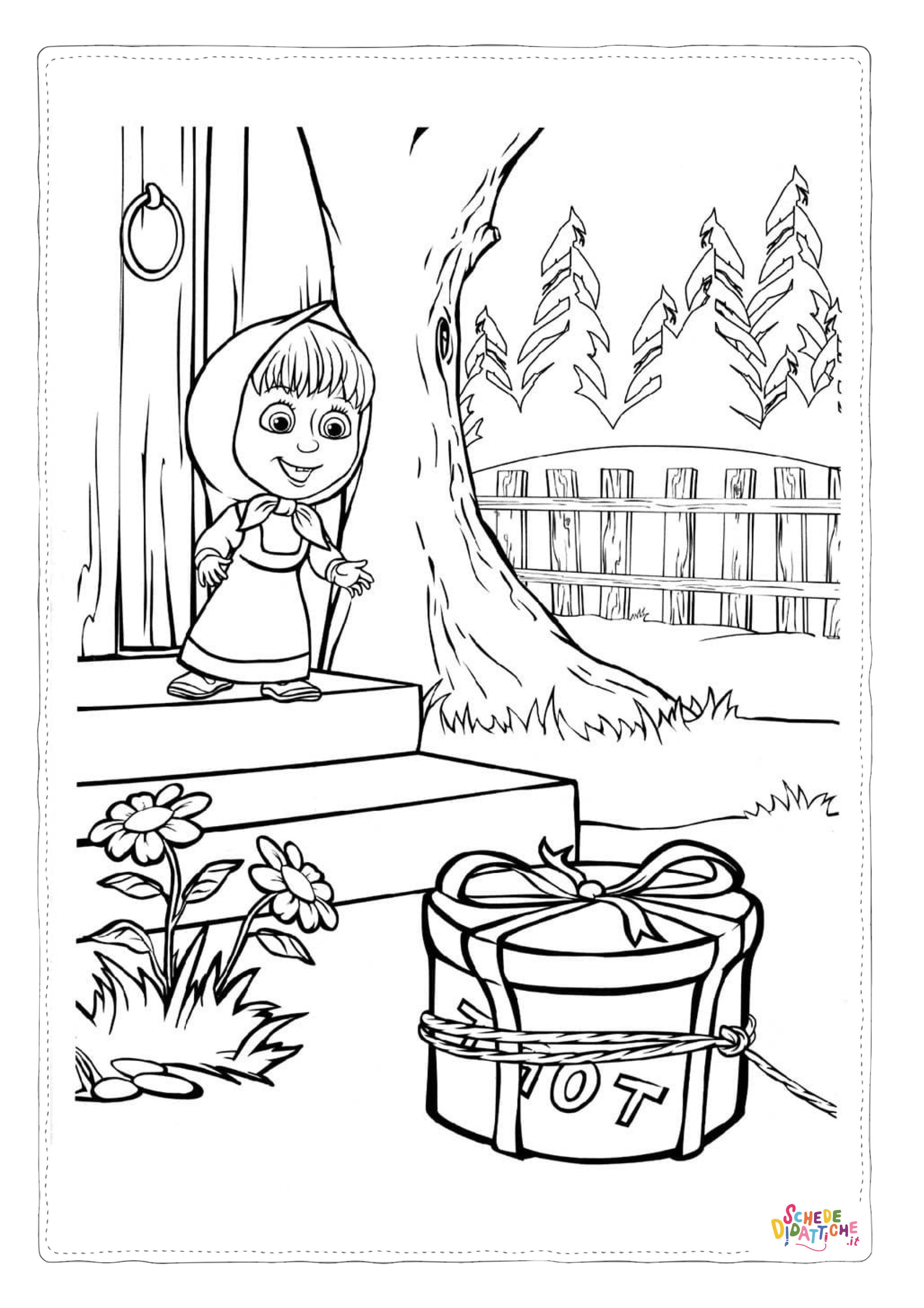 Disegno di Masha e Orso da stampare e colorare 110