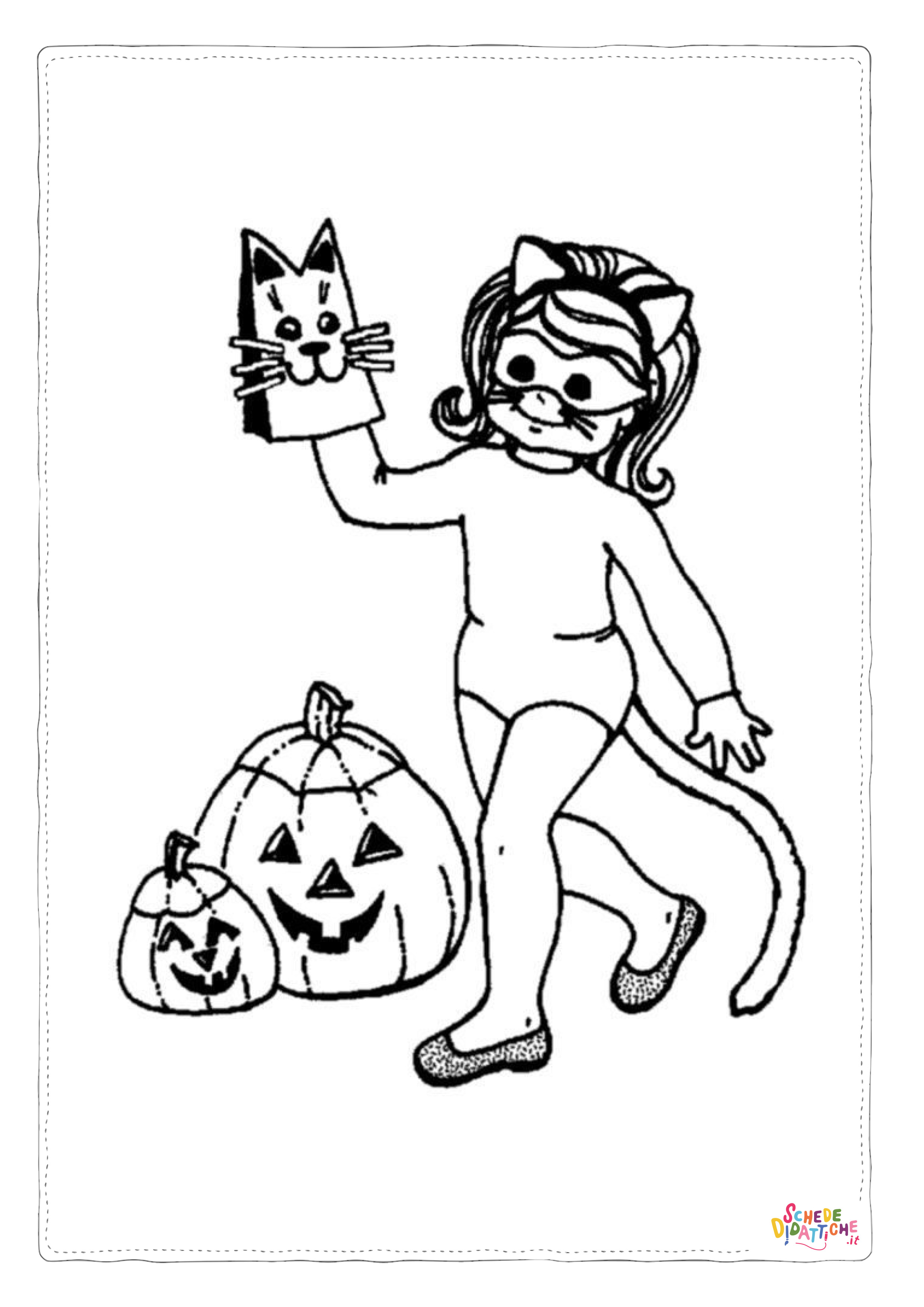 Disegno "Disegno di gatto di halloween da stampare e colorare 23" Disegno di gatto di halloween da stampare e colorare 23