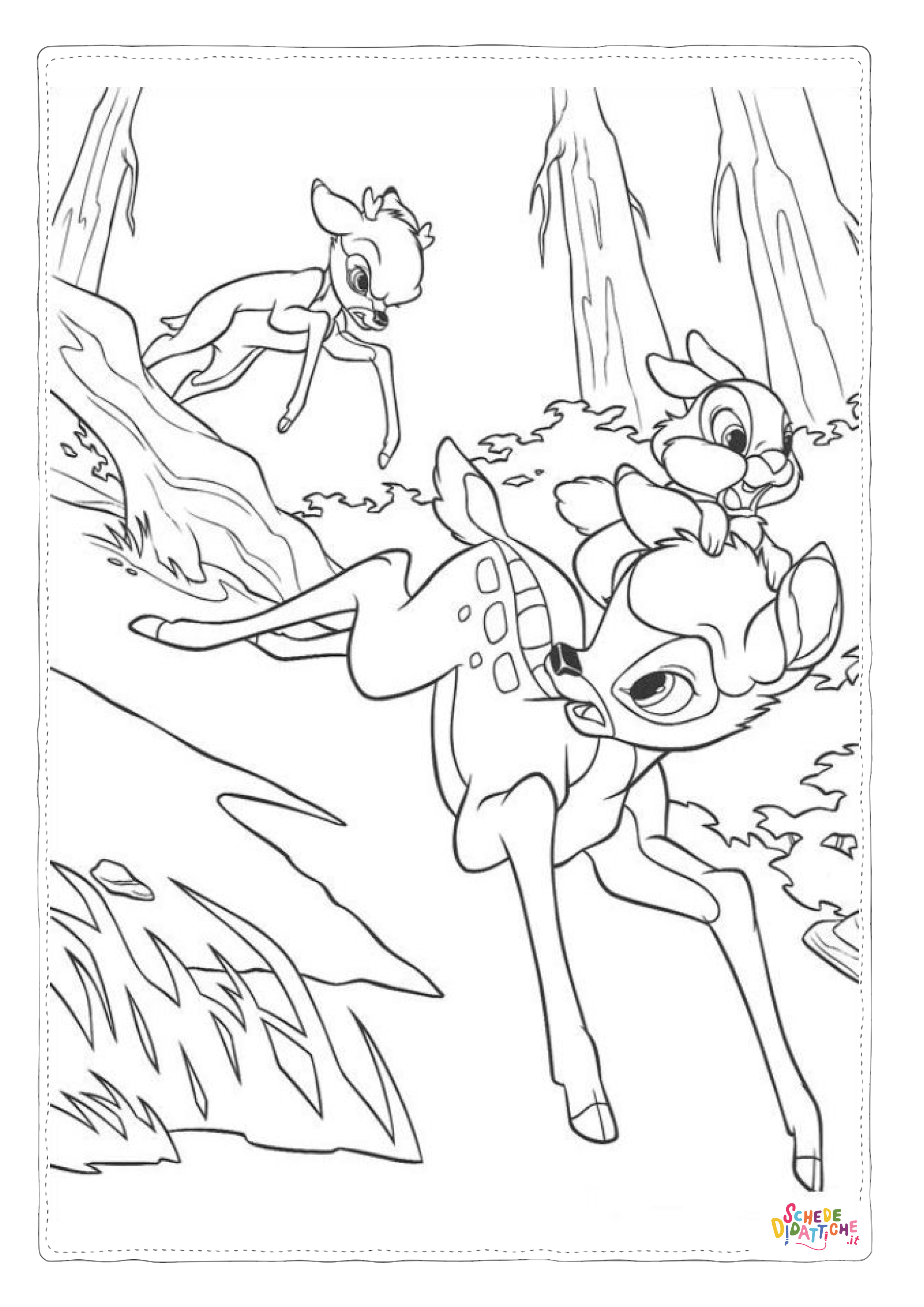 Disegno "Disegno di Bambi da stampare e colorare 44" Disegno di Bambi da stampare e colorare 44
