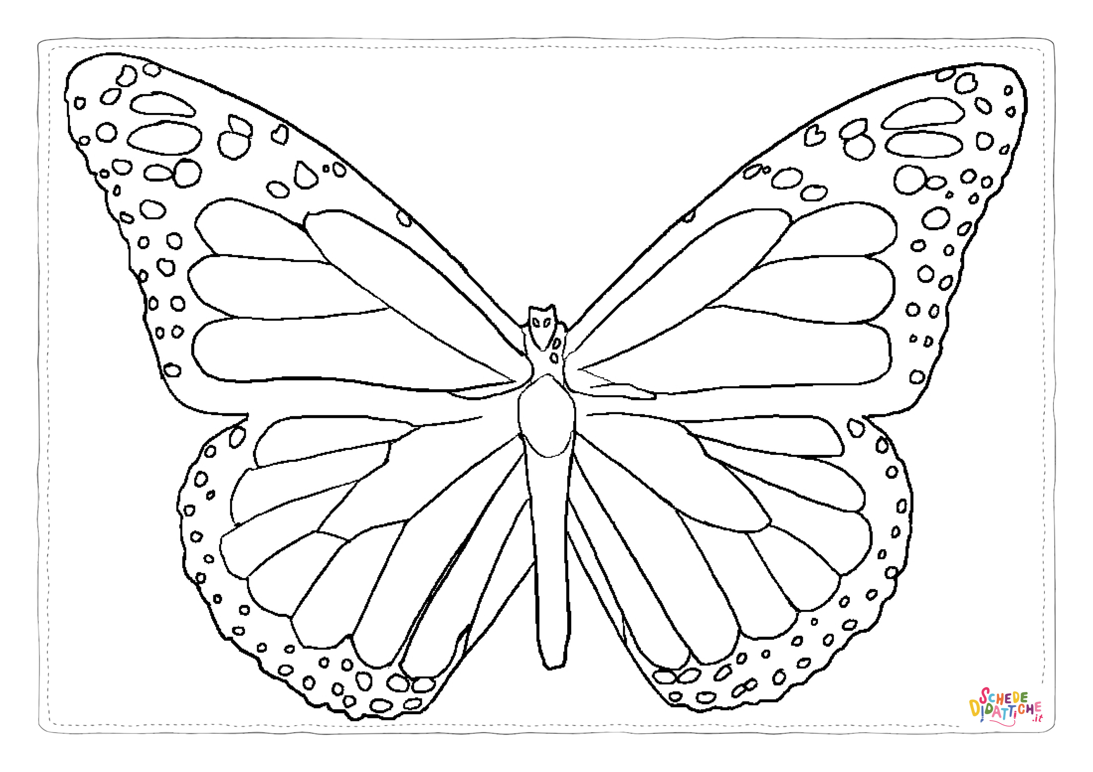 Disegno "Disegno di farfalla da stampare e colorare 124" Disegno di farfalla da stampare e colorare 124