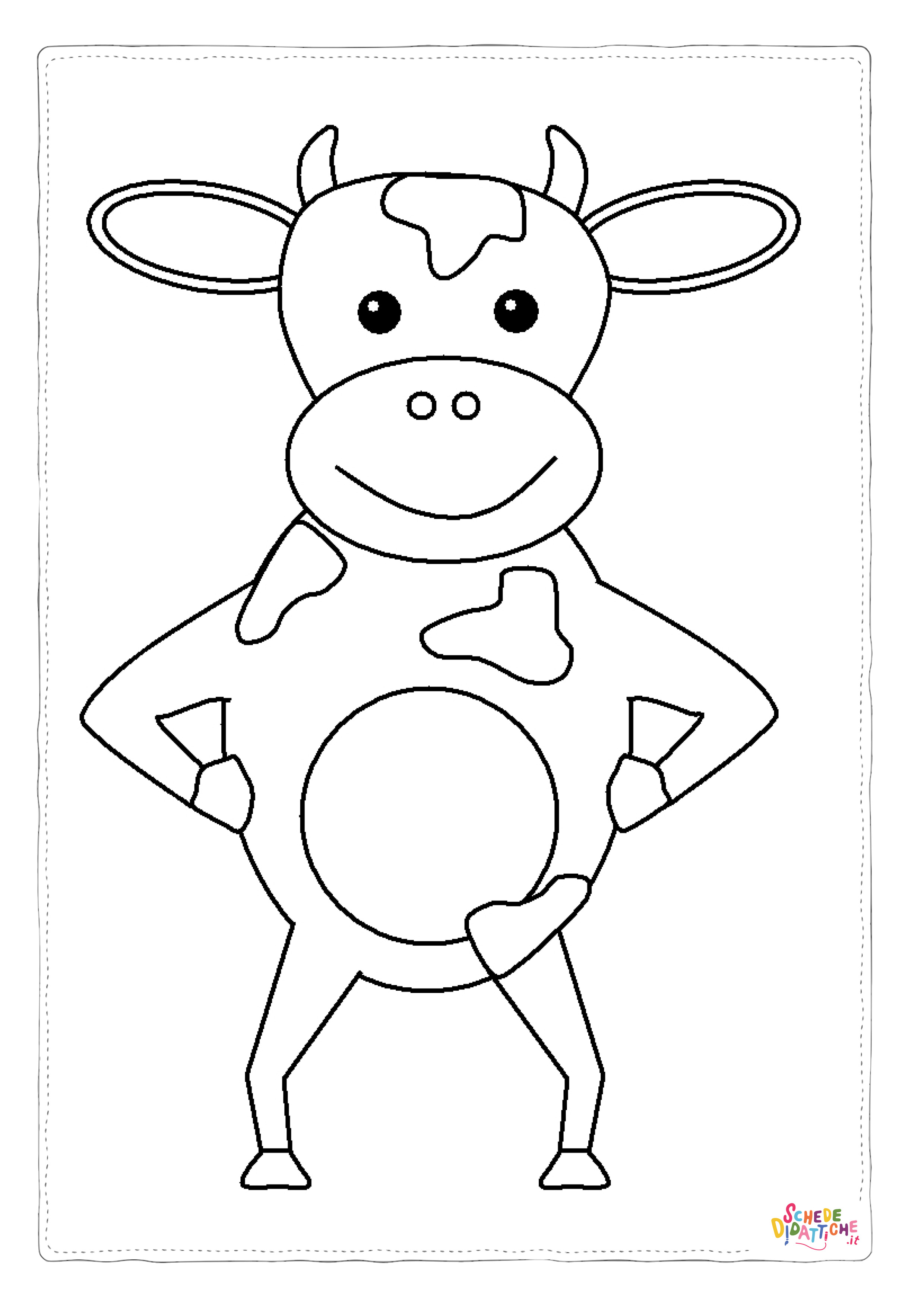 Disegno "Disegno di mucca da stampare e colorare 92" Disegno di mucca da stampare e colorare 92