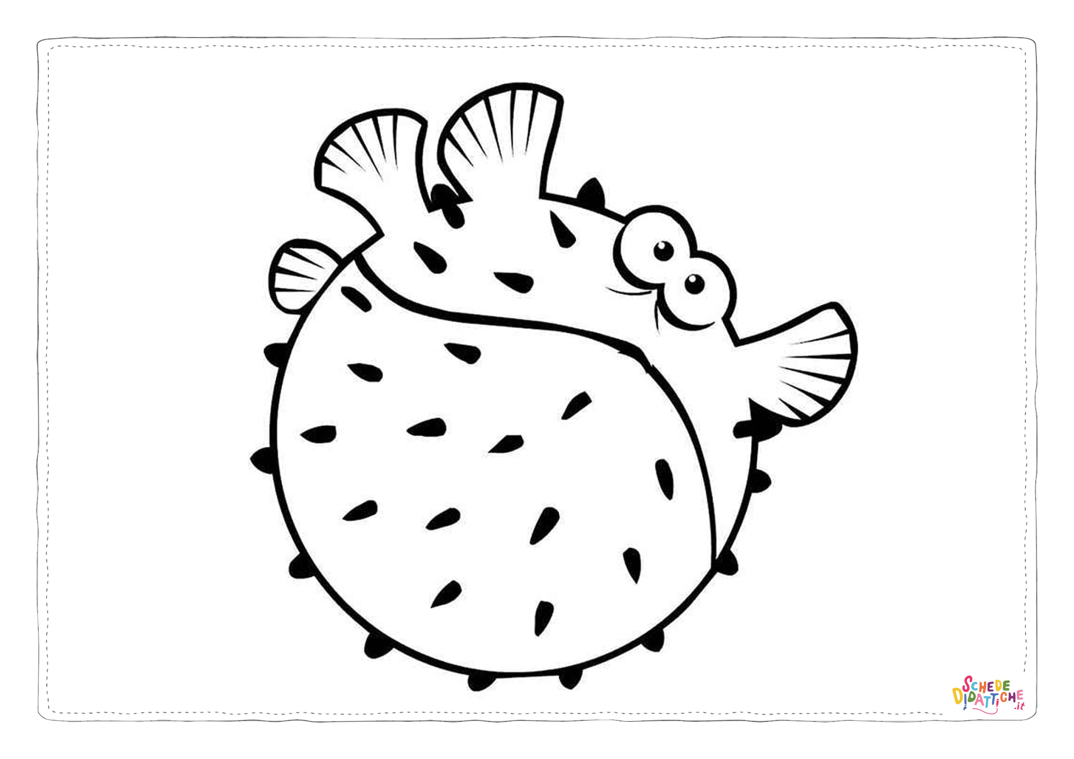 Disegno "Disegno di pesce palla da stampare e colorare 1" Disegno di pesce palla da stampare e colorare 1