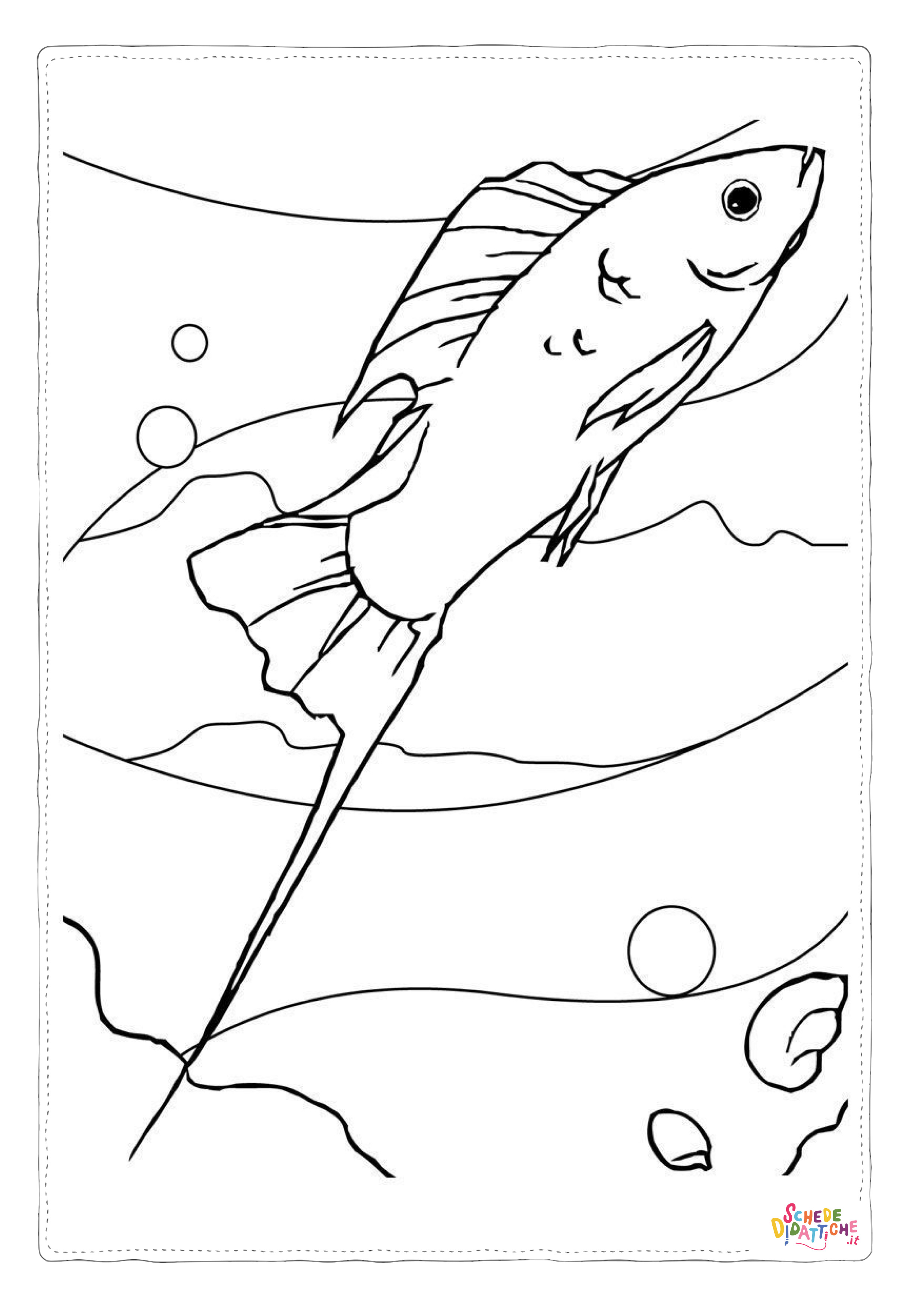 Disegno "Disegno di pesce da stampare e colorare 265" Disegno di pesce da stampare e colorare 265