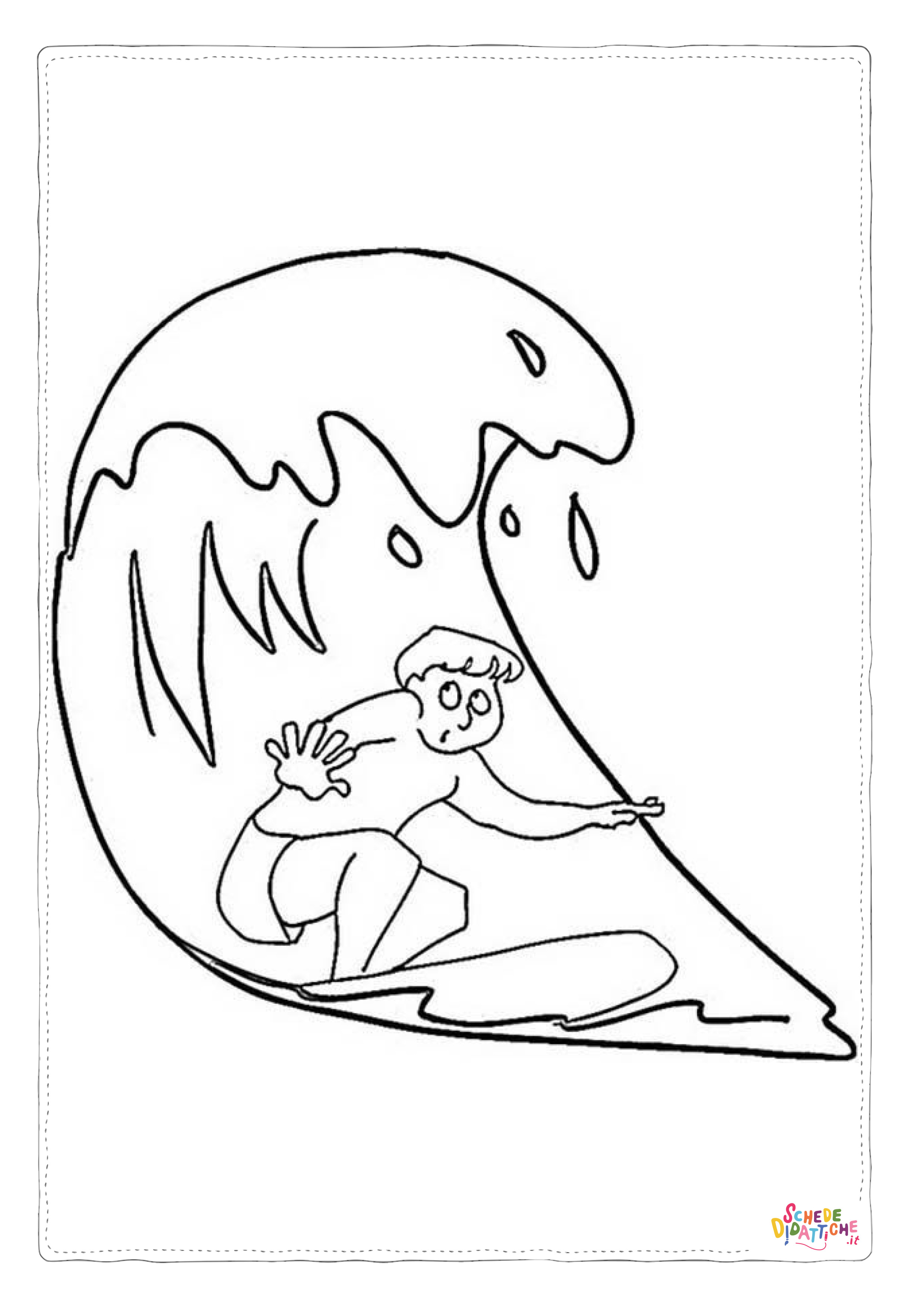 Disegno di surf da stampare e colorare