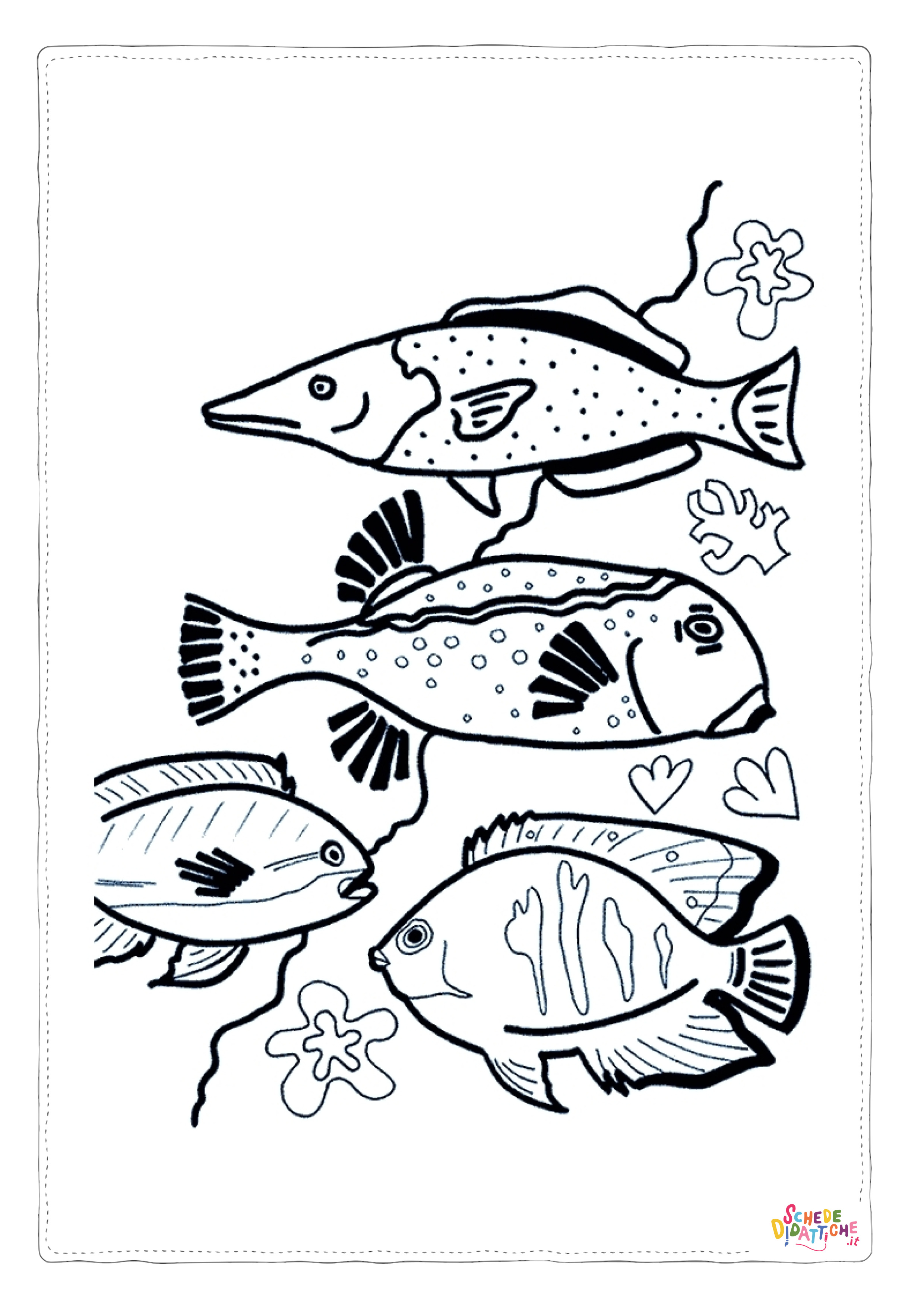 Disegno "Disegno di pesce da stampare e colorare 137" Disegno di pesce da stampare e colorare 137