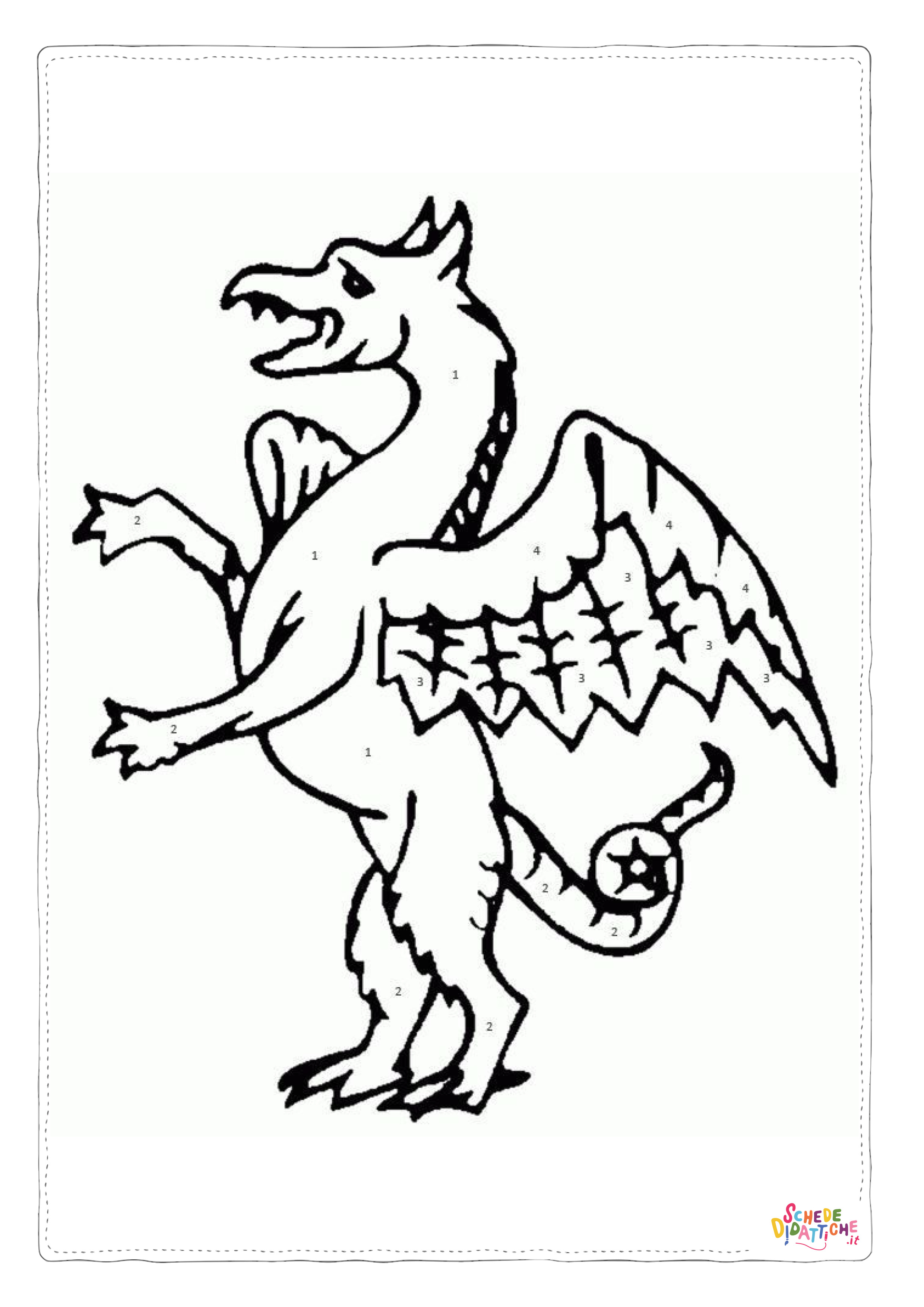 Disegno "Disegno di dragone da stampare e colorare 63" Disegno di dragone da stampare e colorare 63