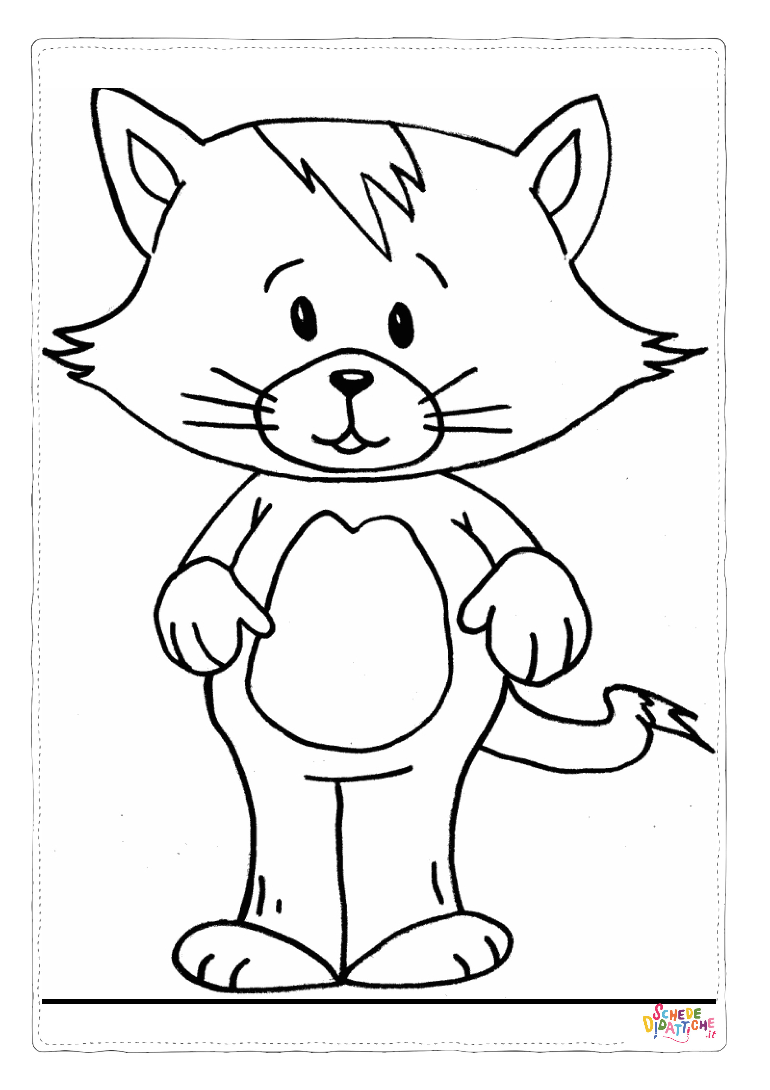 Disegno di gatto da stampare e colorare 107